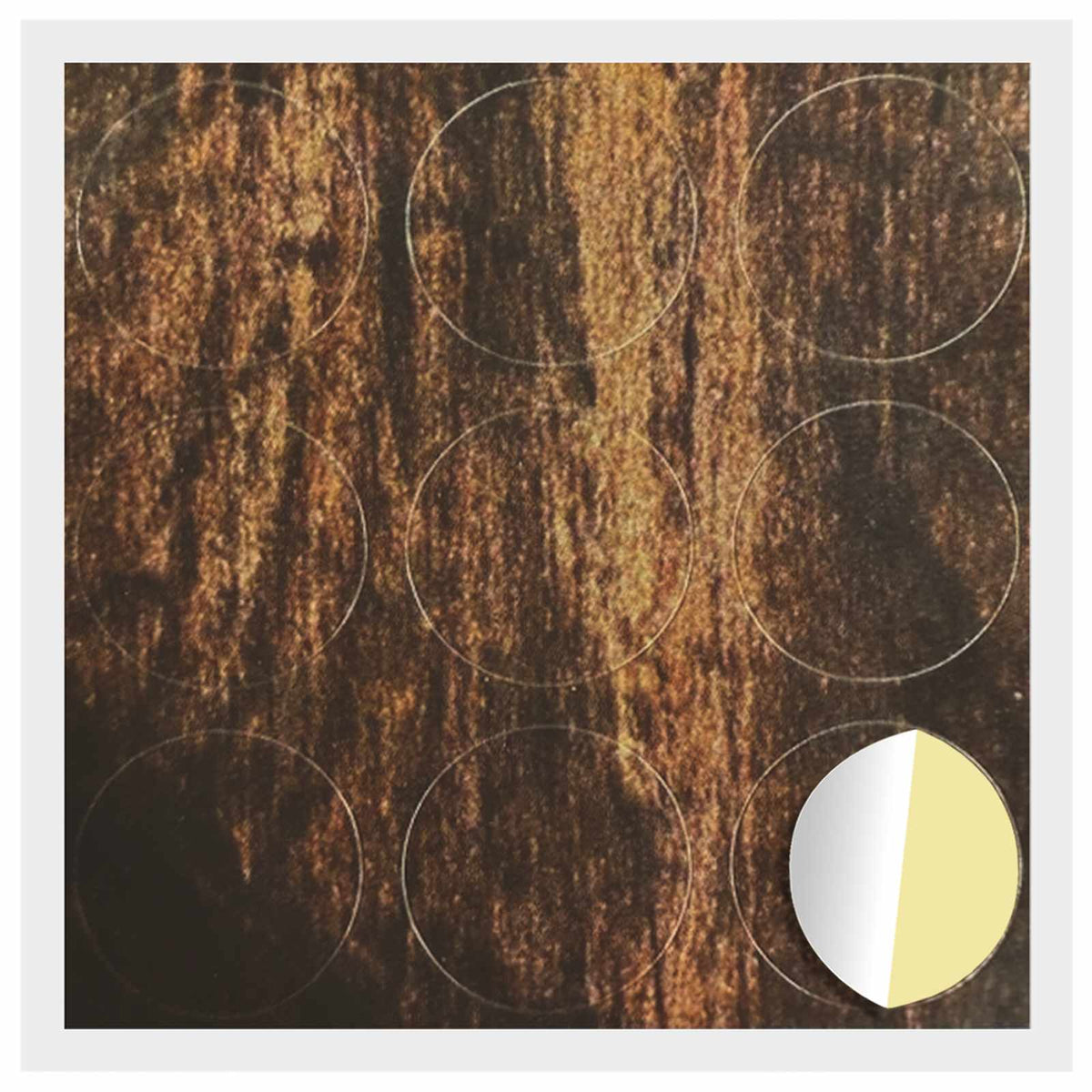 Klæbende Skrue Cover 12 stk. Gammelt træ Ø 20 x 0,5 mm