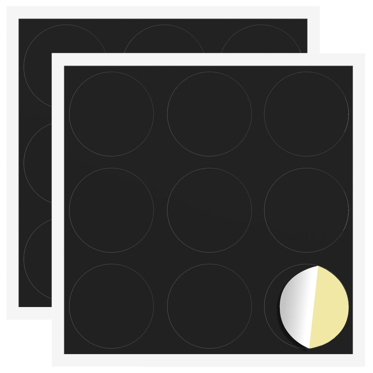 Klæbende Skrue Cover 2 stk. Sort Ø 20 x 0,5 mm Coated Papir