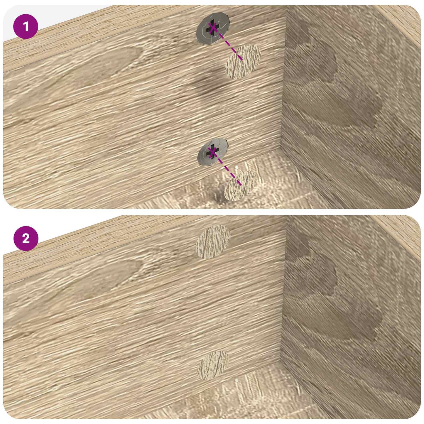 Klæbende Skrue Cover 2 stk. Sonoma eg Ø 20 x 0,5 mm