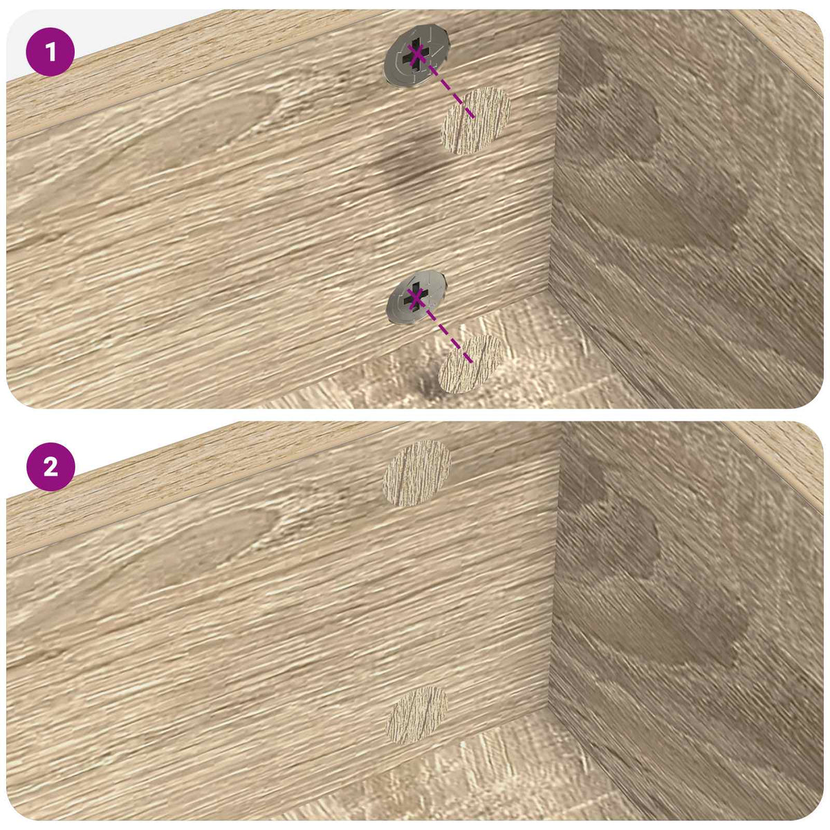 Klæbende Skrue Cover 12 stk. Sonoma eg Ø 20 x 0,5 mm