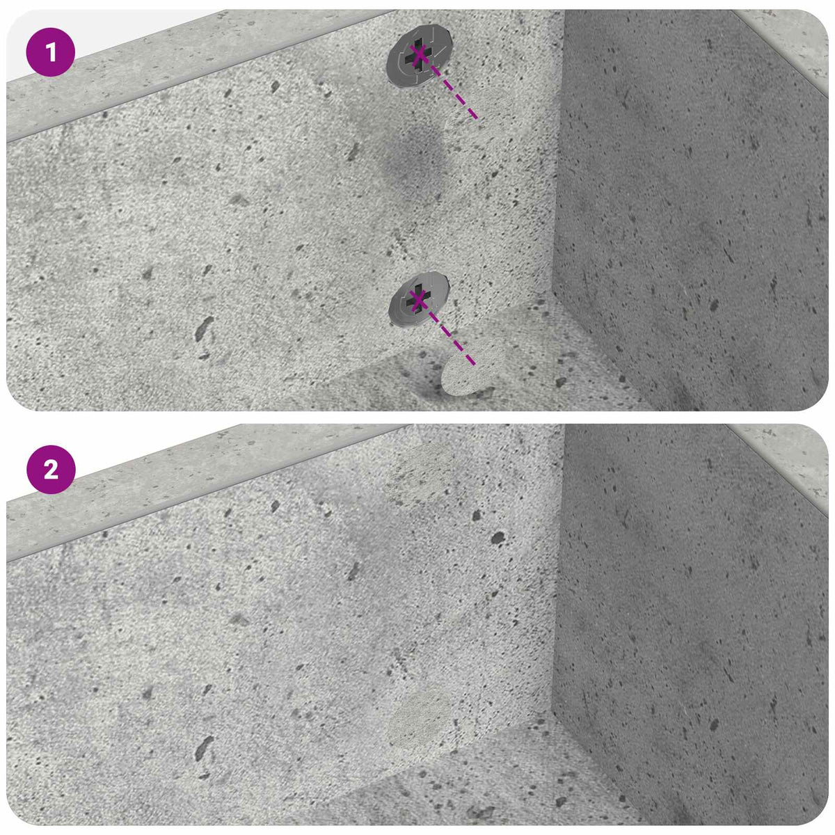 Klæbende Skrue Cover 2 stk. Beton Grå Ø 20 x 0,5 mm