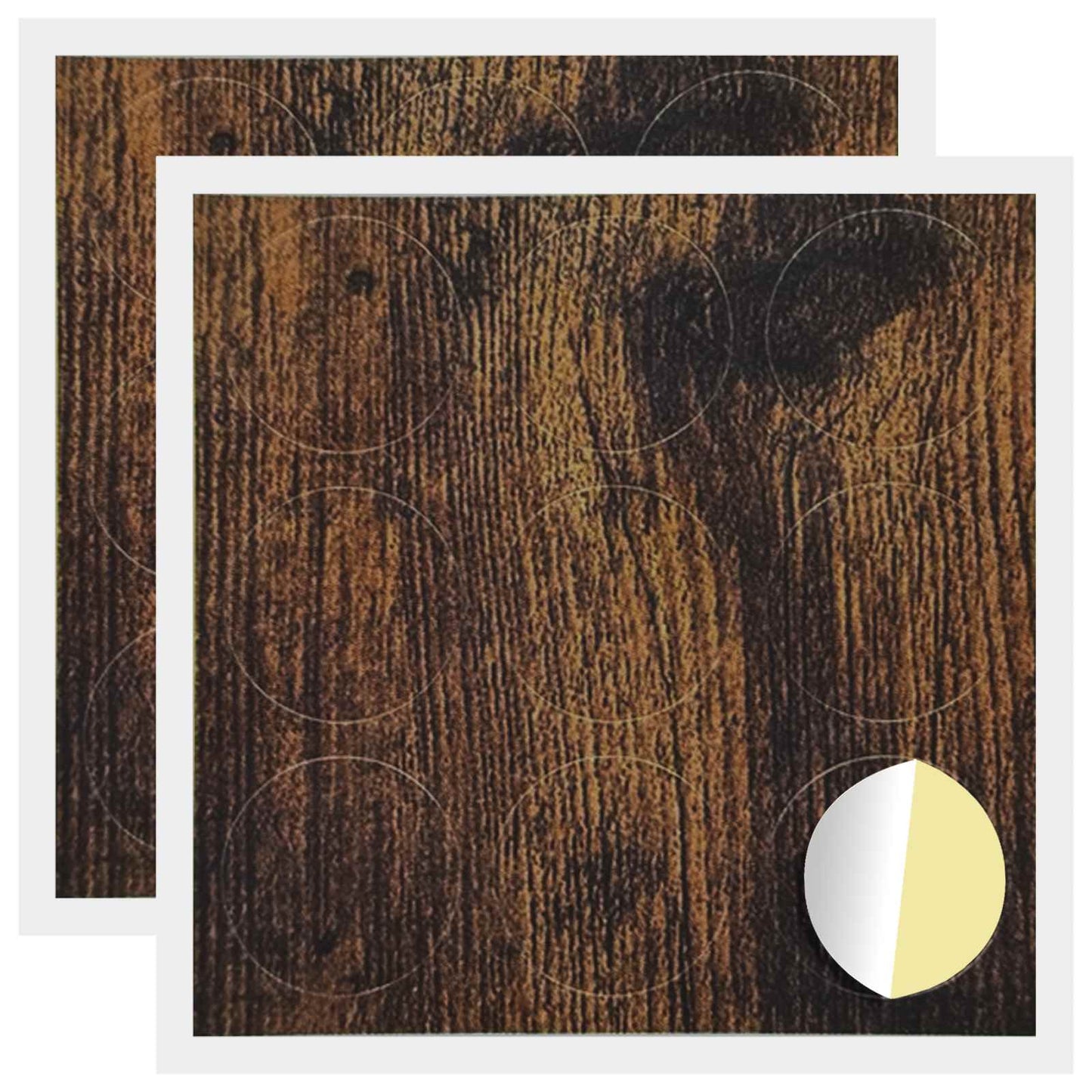 Klæbende Skrue Cover 2 stk. Røget eg Ø 20 x 0,5 mm Coated Papir