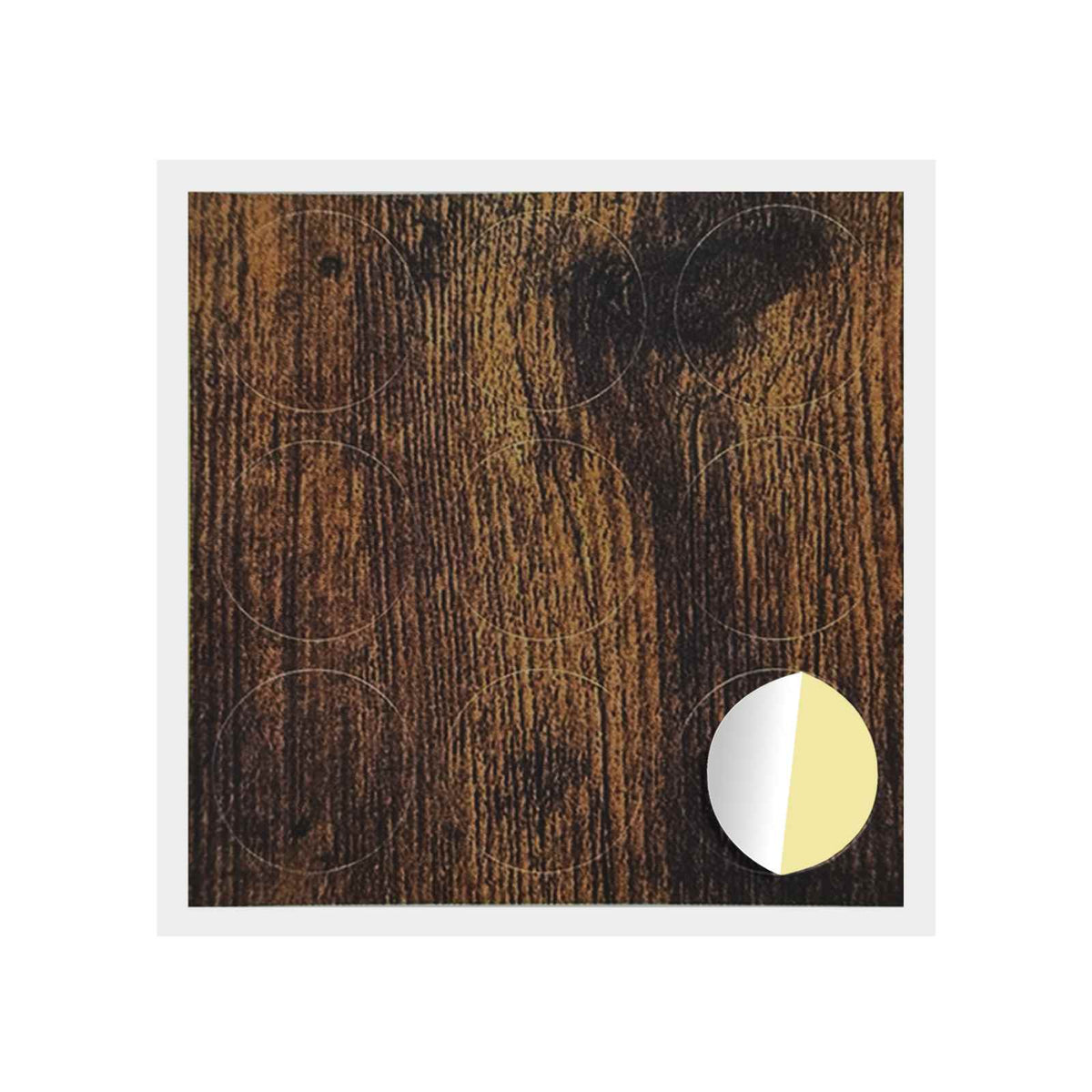 Klæbende Skrue Cover 12 stk. Røget eg Ø 20 x 0,5 mm