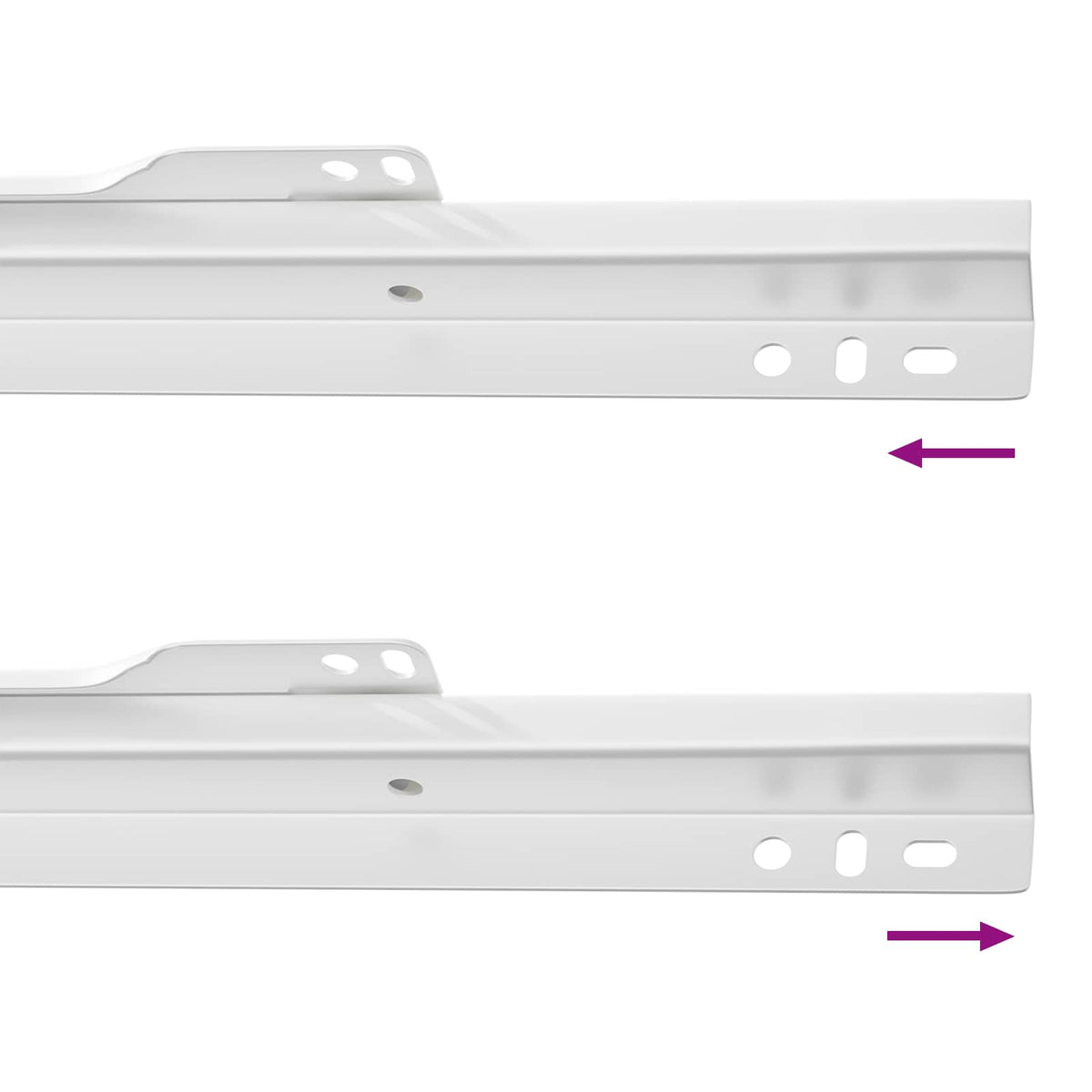 Skuffeskinne 2 stk. Hvid 350 mm Stål
