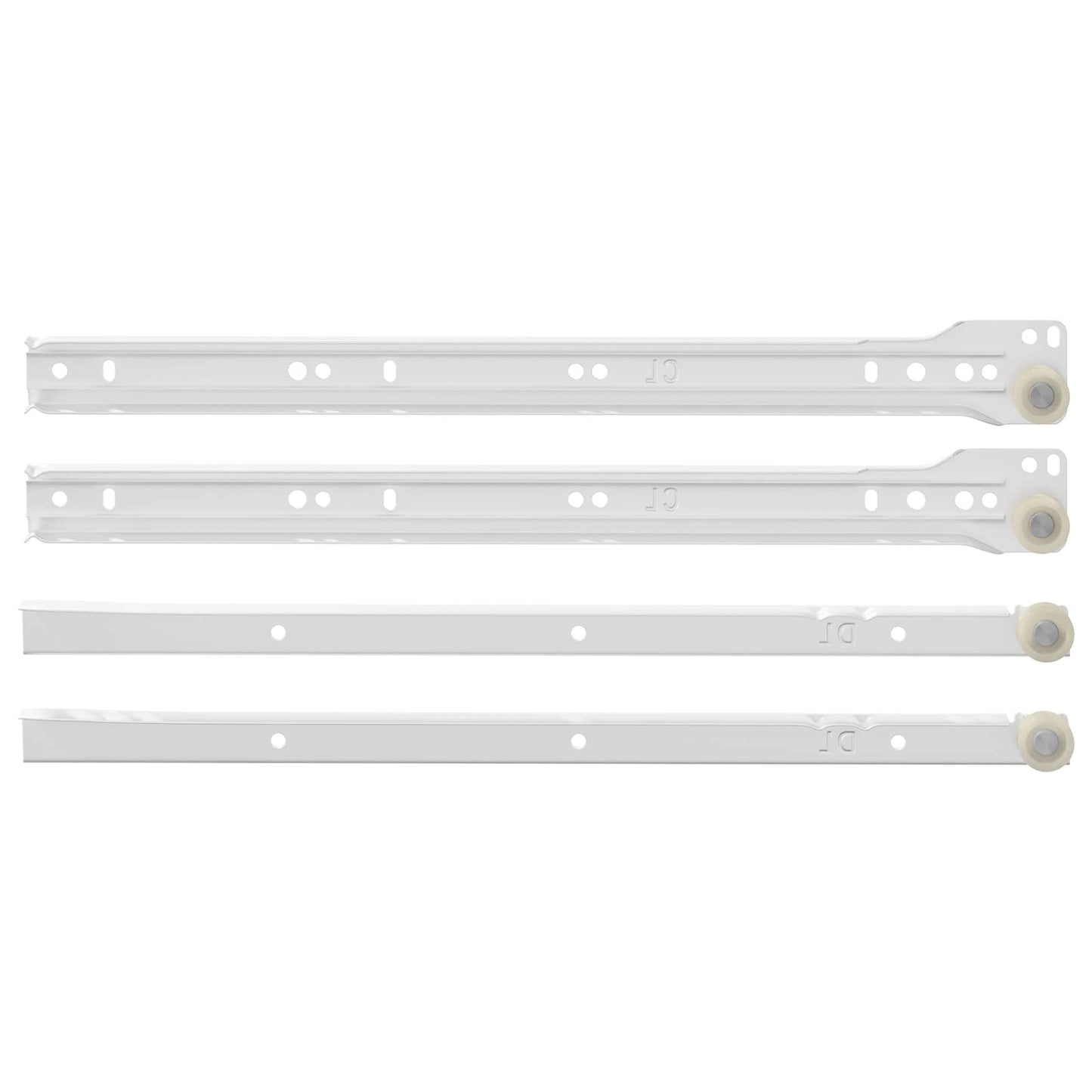 Skuffeskinne 12 stk. Hvid 350 mm Stål