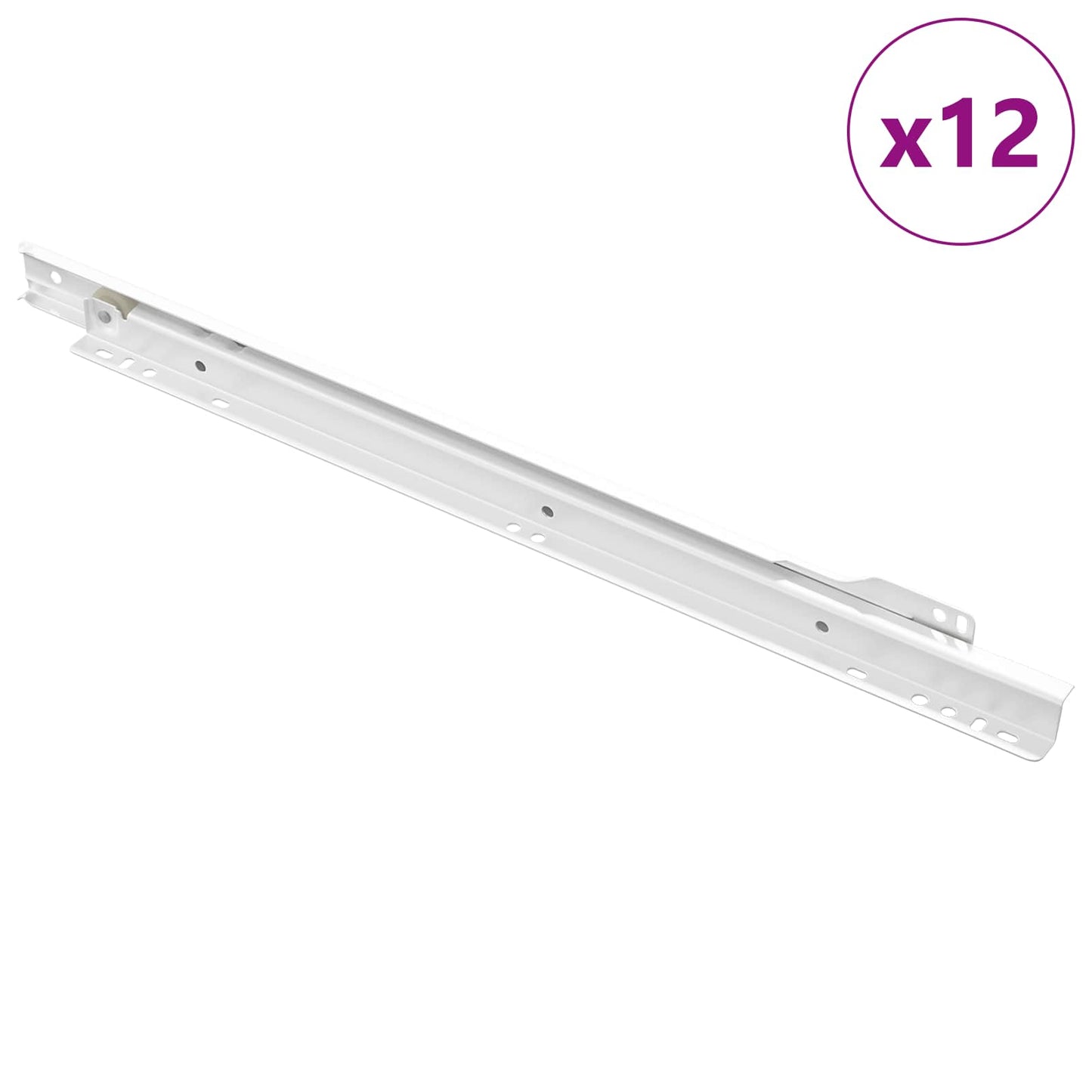 Skuffeskinne 12 stk. Hvid 400 mm Stål