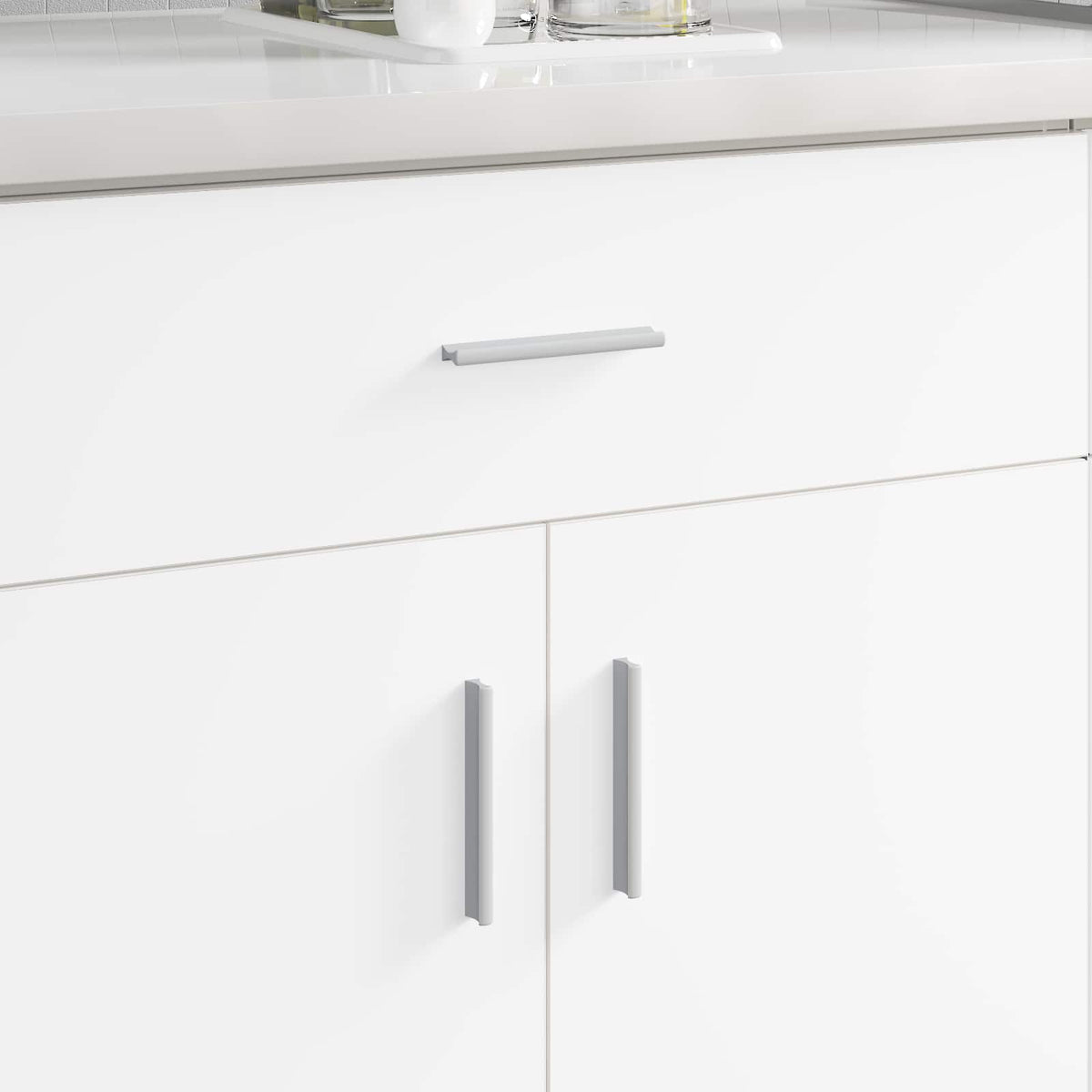Håndtag Ensfarvet 12 stk. Sølv 105.7 x 7.4 x 15.5 mm Aluminium