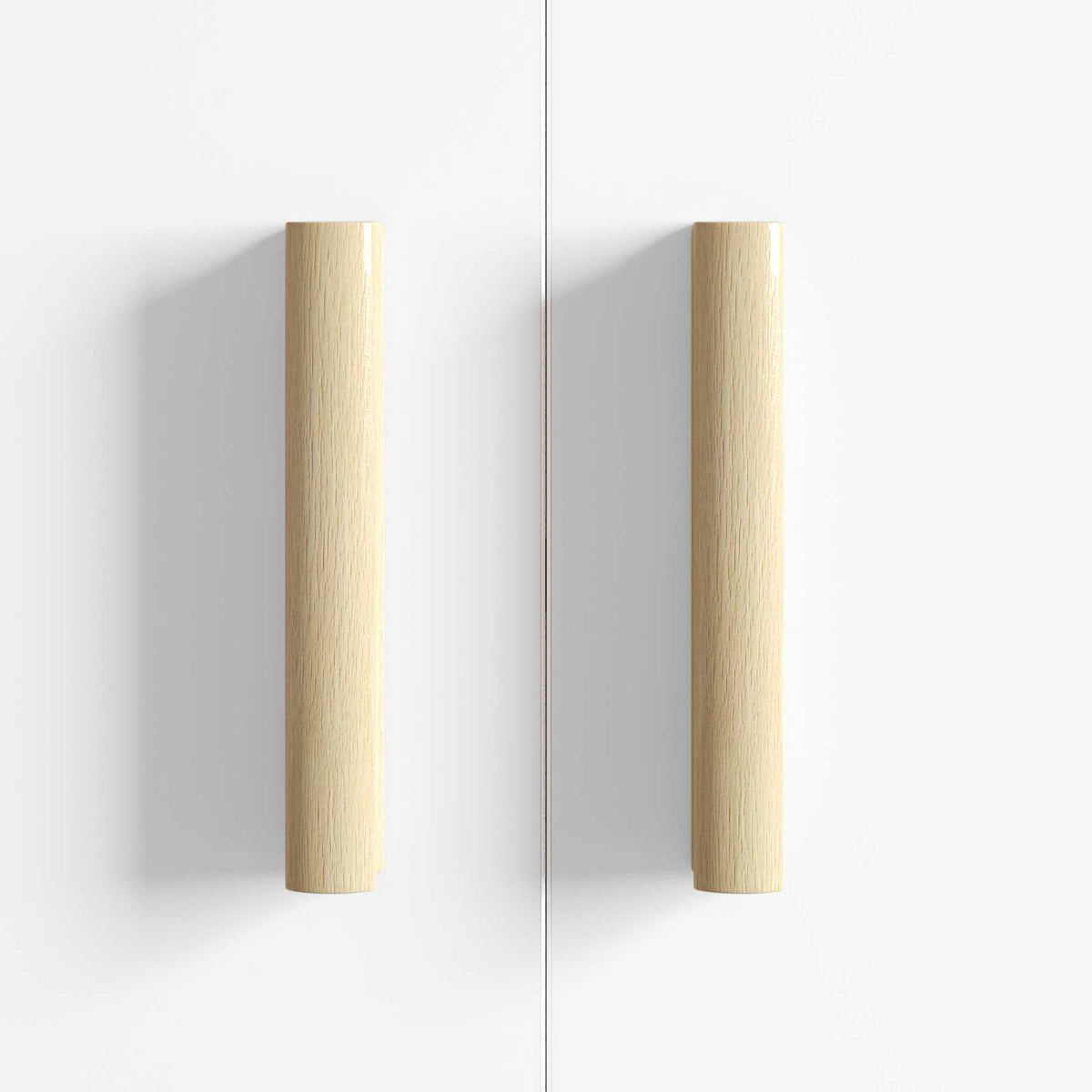 Lige håndtag 2 stk. Naturlig træfarve 130 x 25 x 30 mm