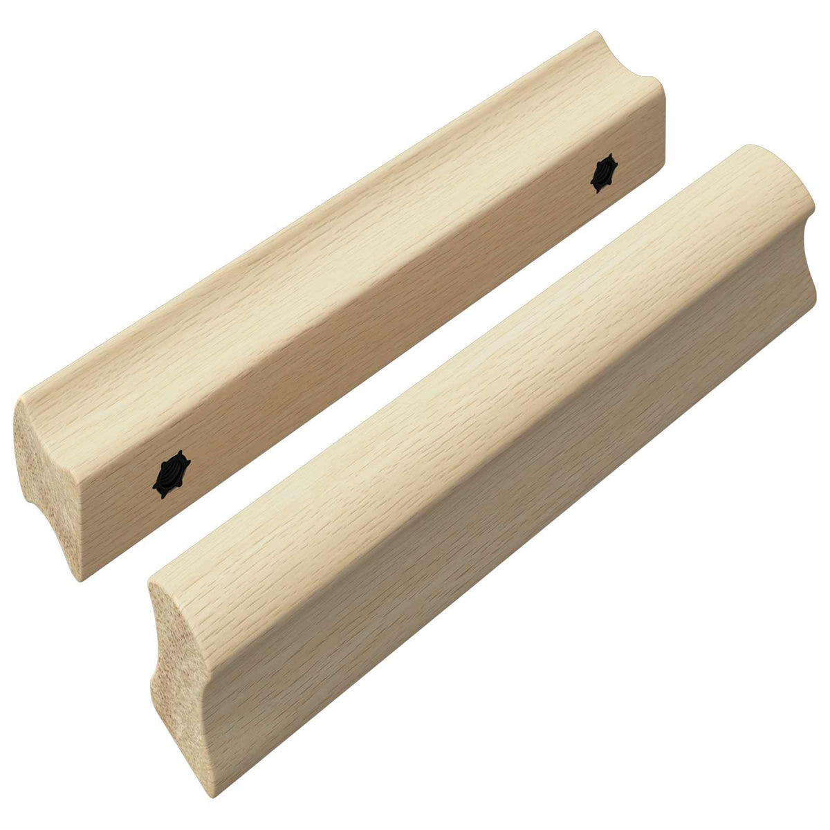 Lige håndtag 2 stk. Naturlig træfarve 130 x 25 x 30 mm