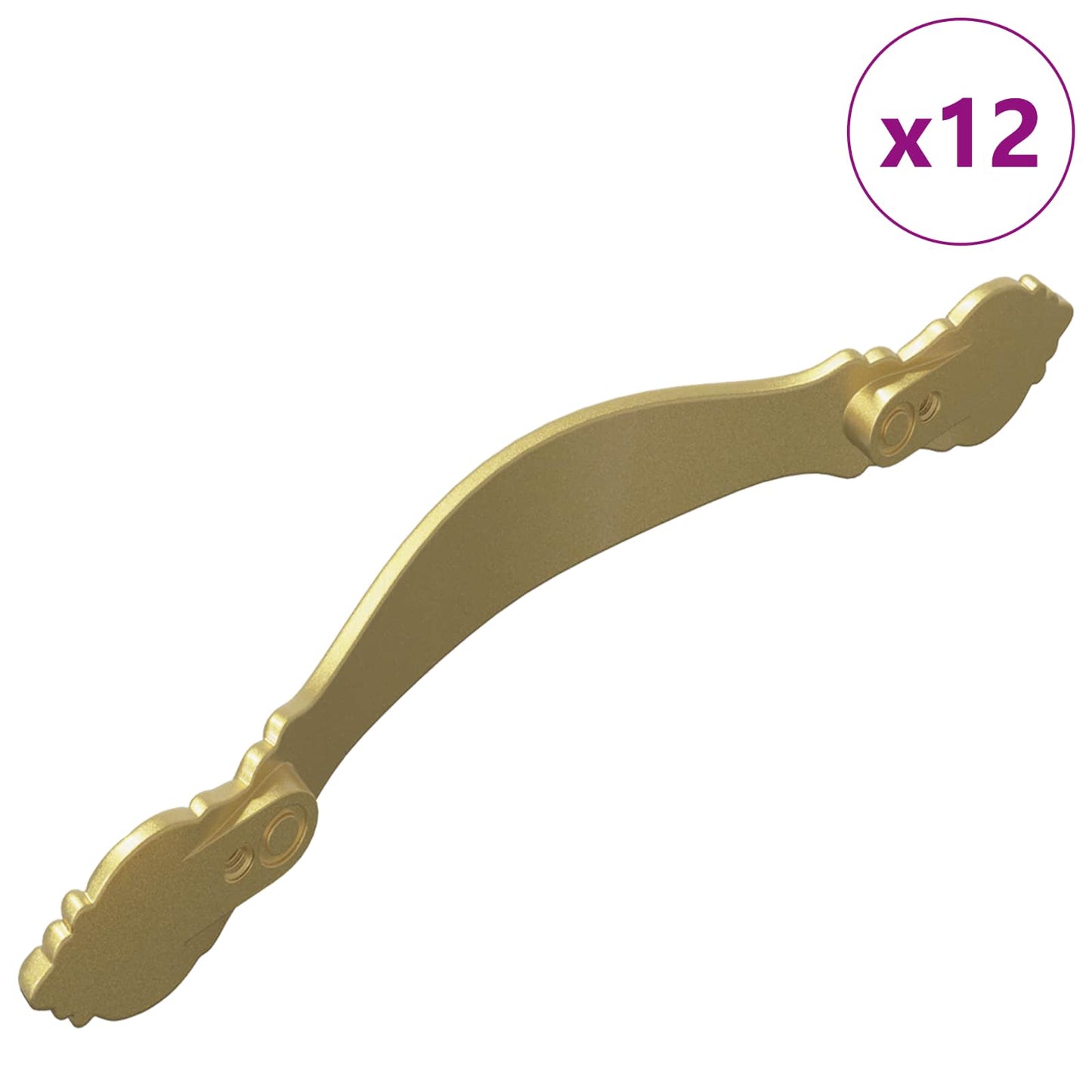 Håndtag 12 stk. Guld 143 x 19,2 x 20 mm Zinklegering