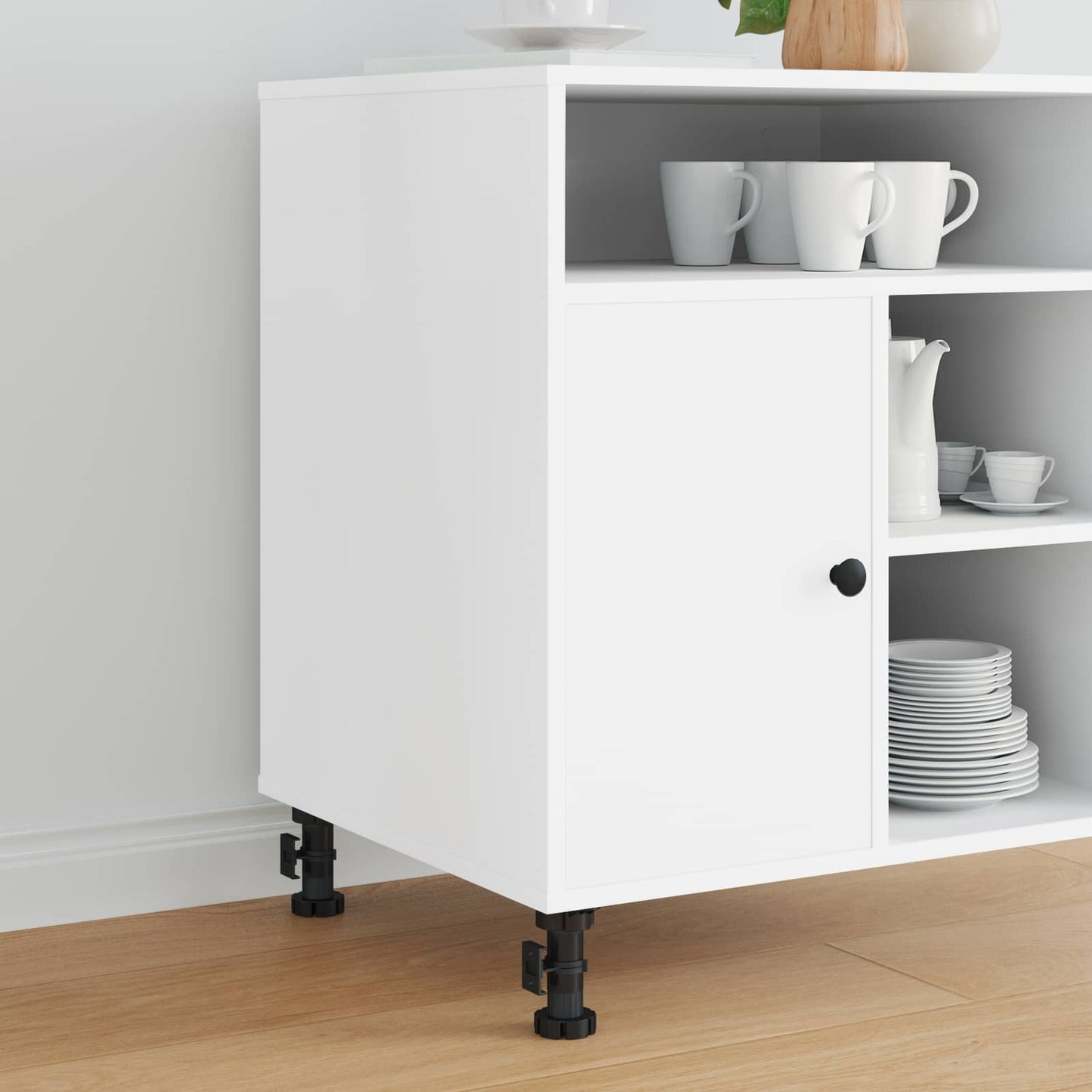 Møbelben Justerbar 2 stk. Sort 46 x 46 x 128 mm PP