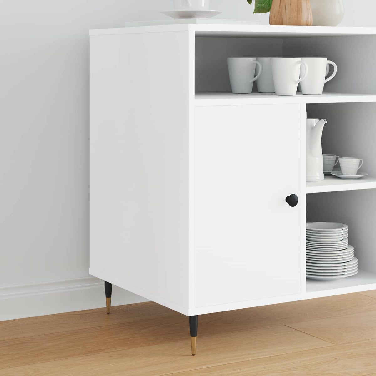 Møbelben 2 stk. Sort og Guld Ø 40 x 98 mm Jern