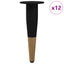 Møbelben 12 stk. Sort og Guld Ø 40 x 98 mm Jern