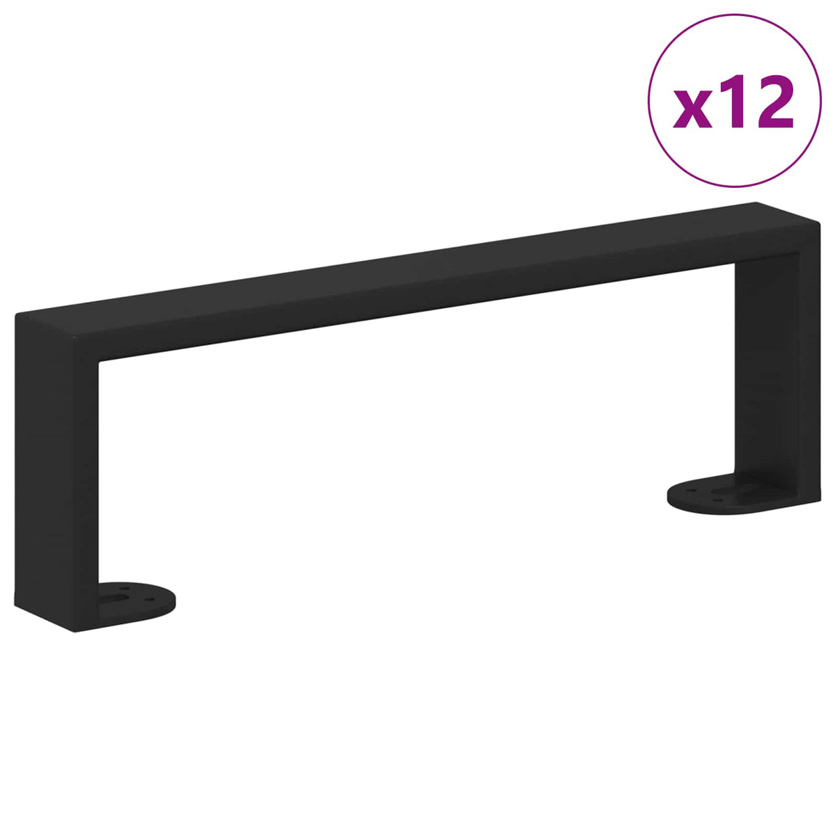 Møbelben 12 stk. Sort 311 x 40,5 x 100 mm Jern
