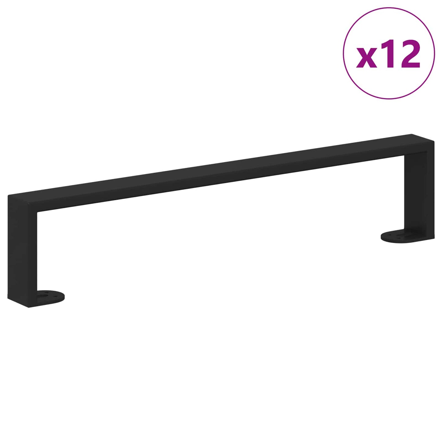 Møbelben 12 stk. Sort 481 x 40,5 x 100 mm Jern