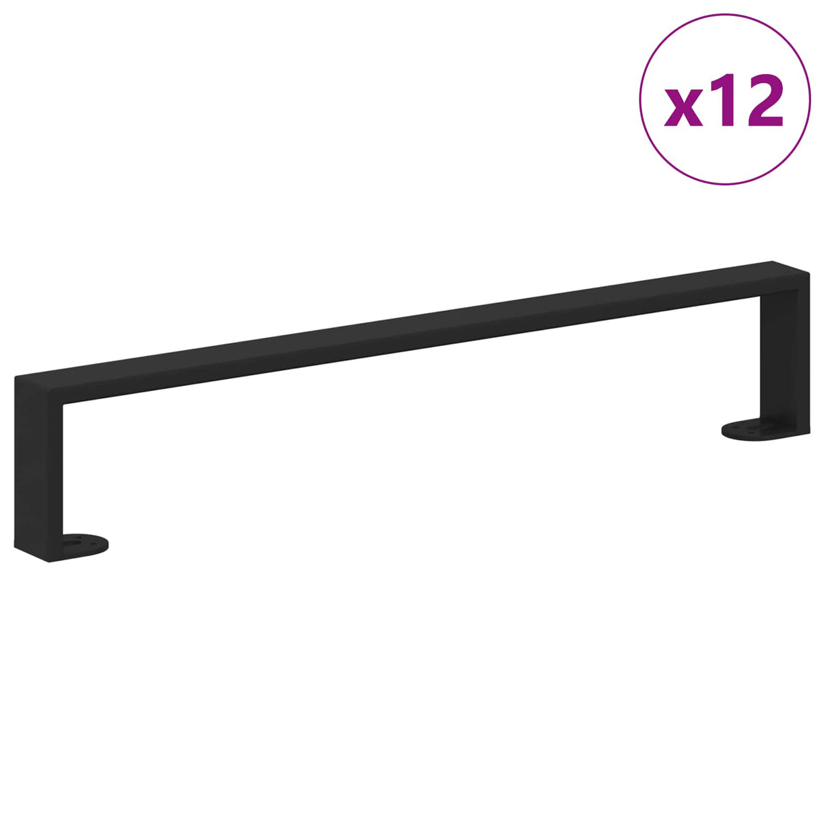 Møbelben 12 stk. Sort 546 x 40,5 x 100 mm Jern