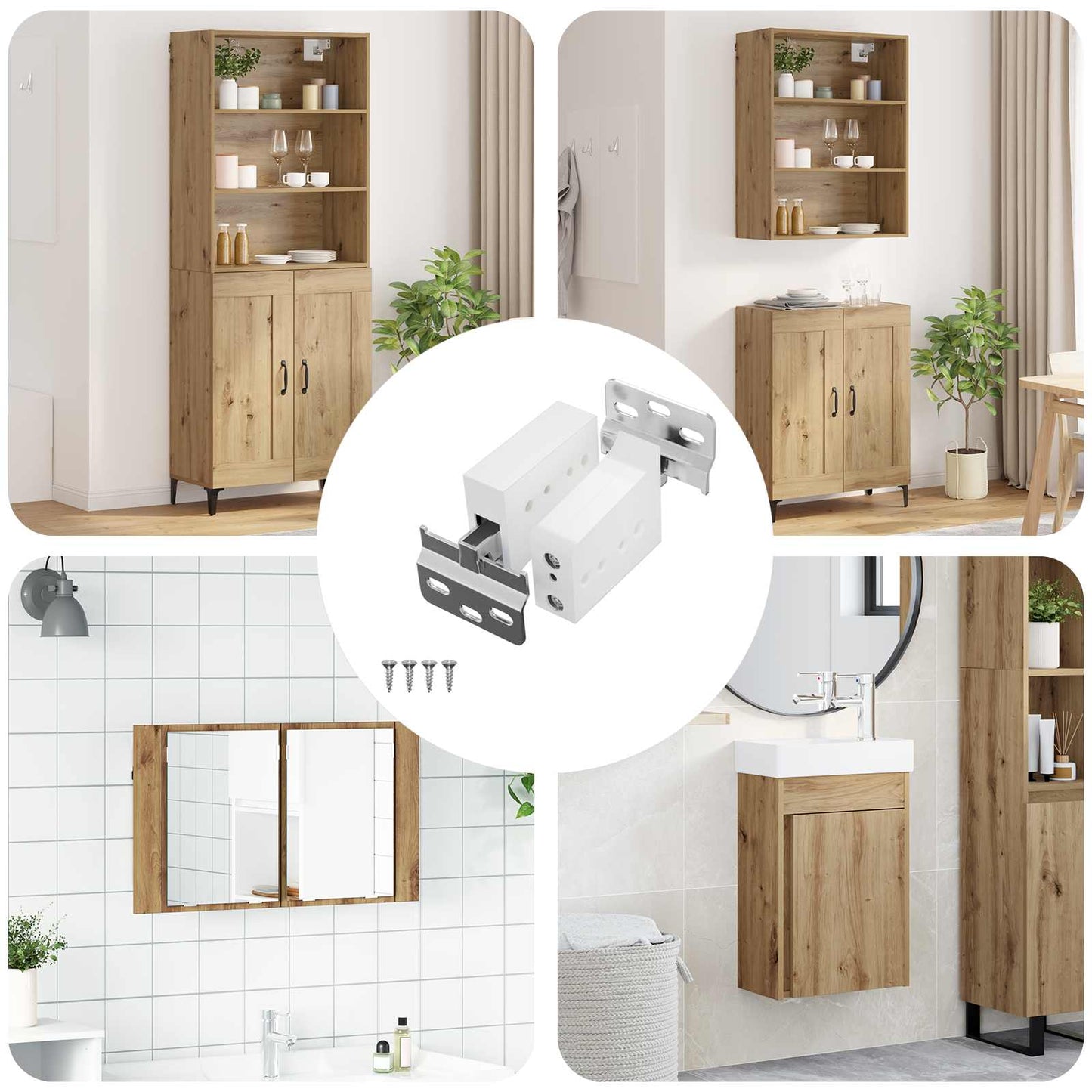 Kabinet hængende beslag 261 stk. Hvid 70 x 48 x 19 mm