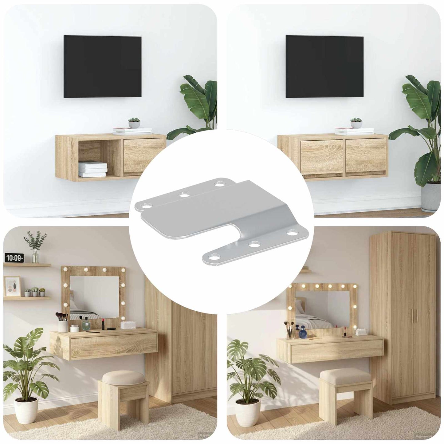 Flush Mount Beslag 419 Sølv 75 x 66 x 1,4 mm Stål