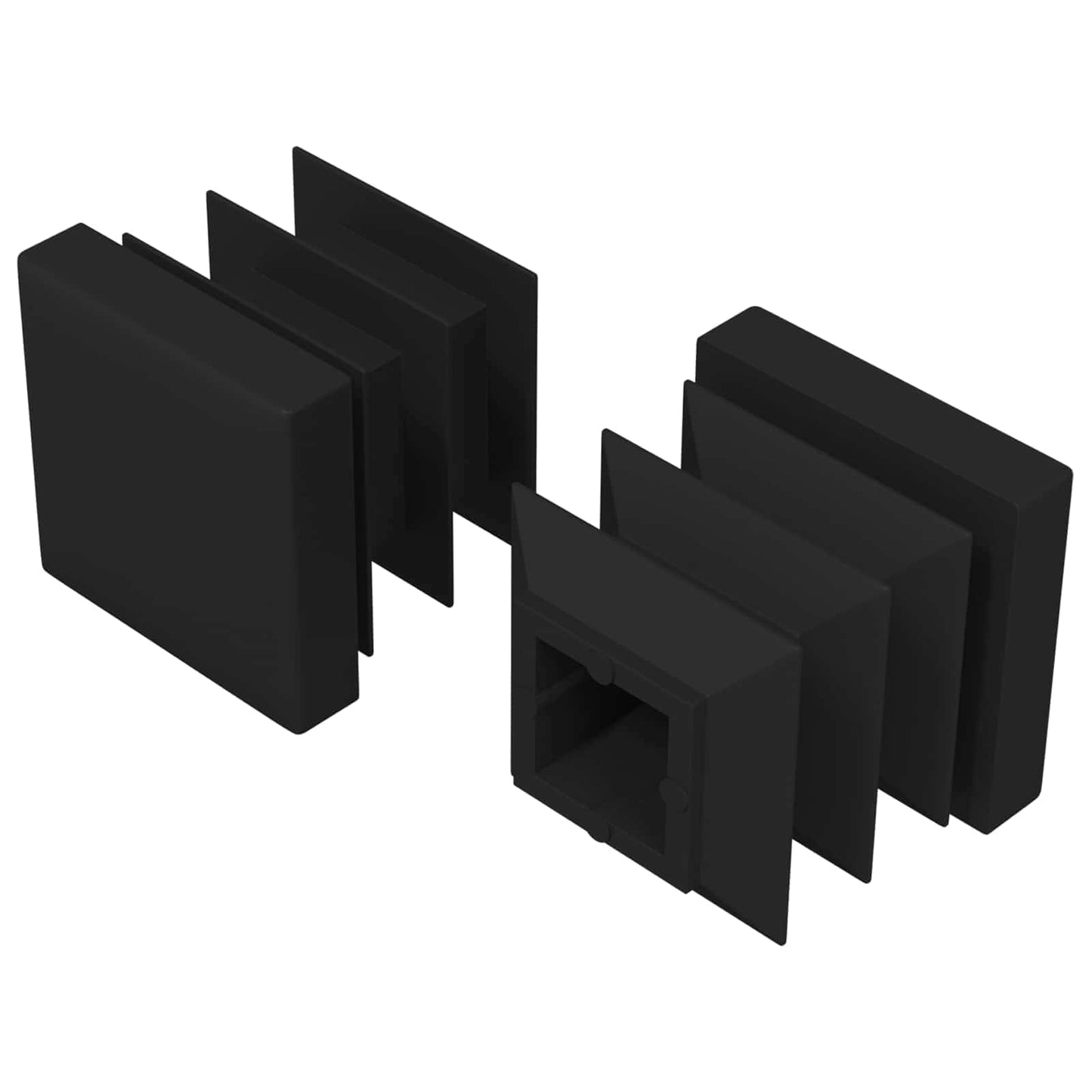 Endekapsler 2 stk. Sort 15 x 15 x 15 mm PP