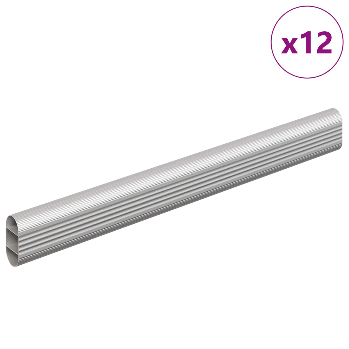 Skab Stang 12 stk. Sølv 264 x 15 x 29 mm Aluminiumlegering
