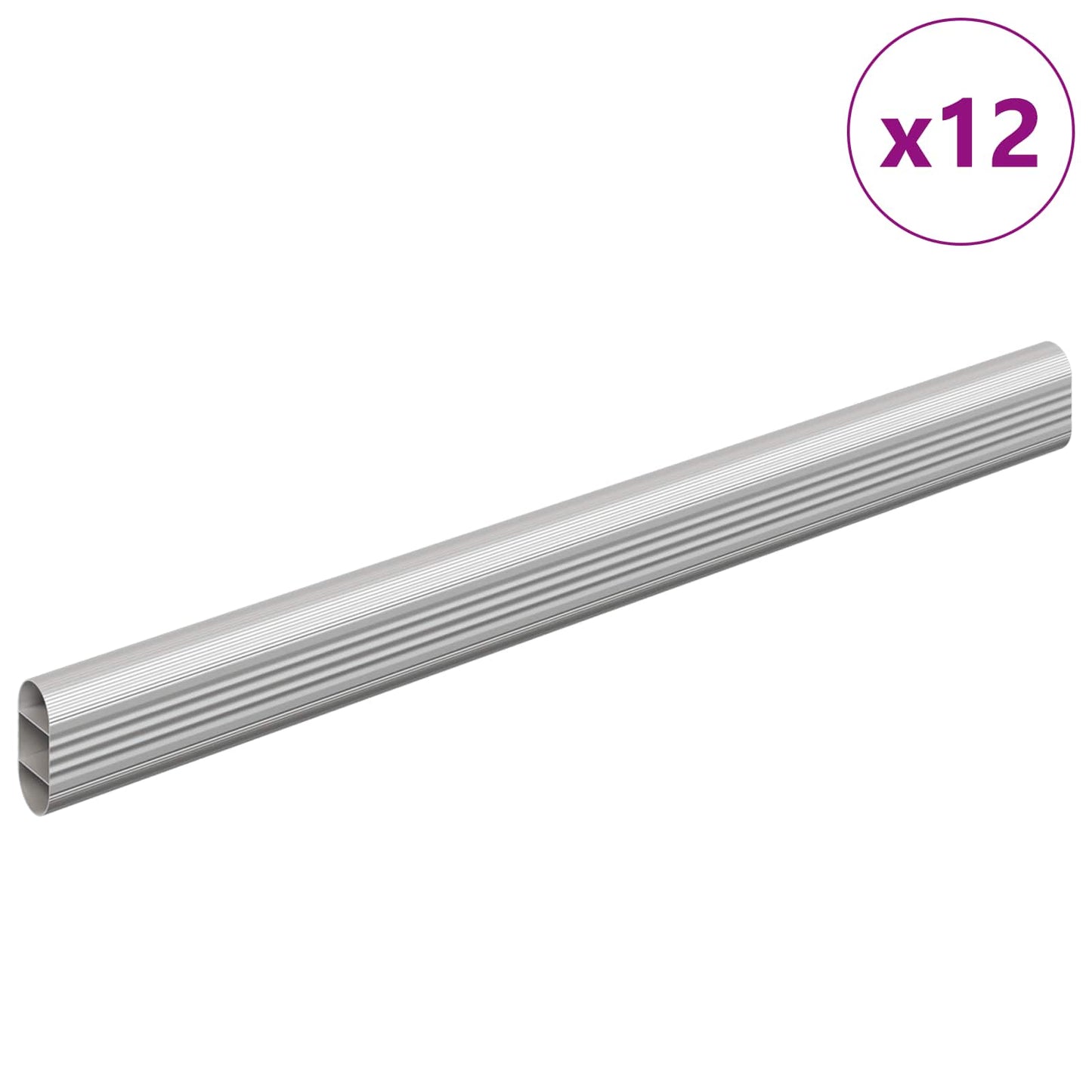 Skab Stang 12 stk. Sølv 316 x 15 x 29 mm Aluminiumlegering