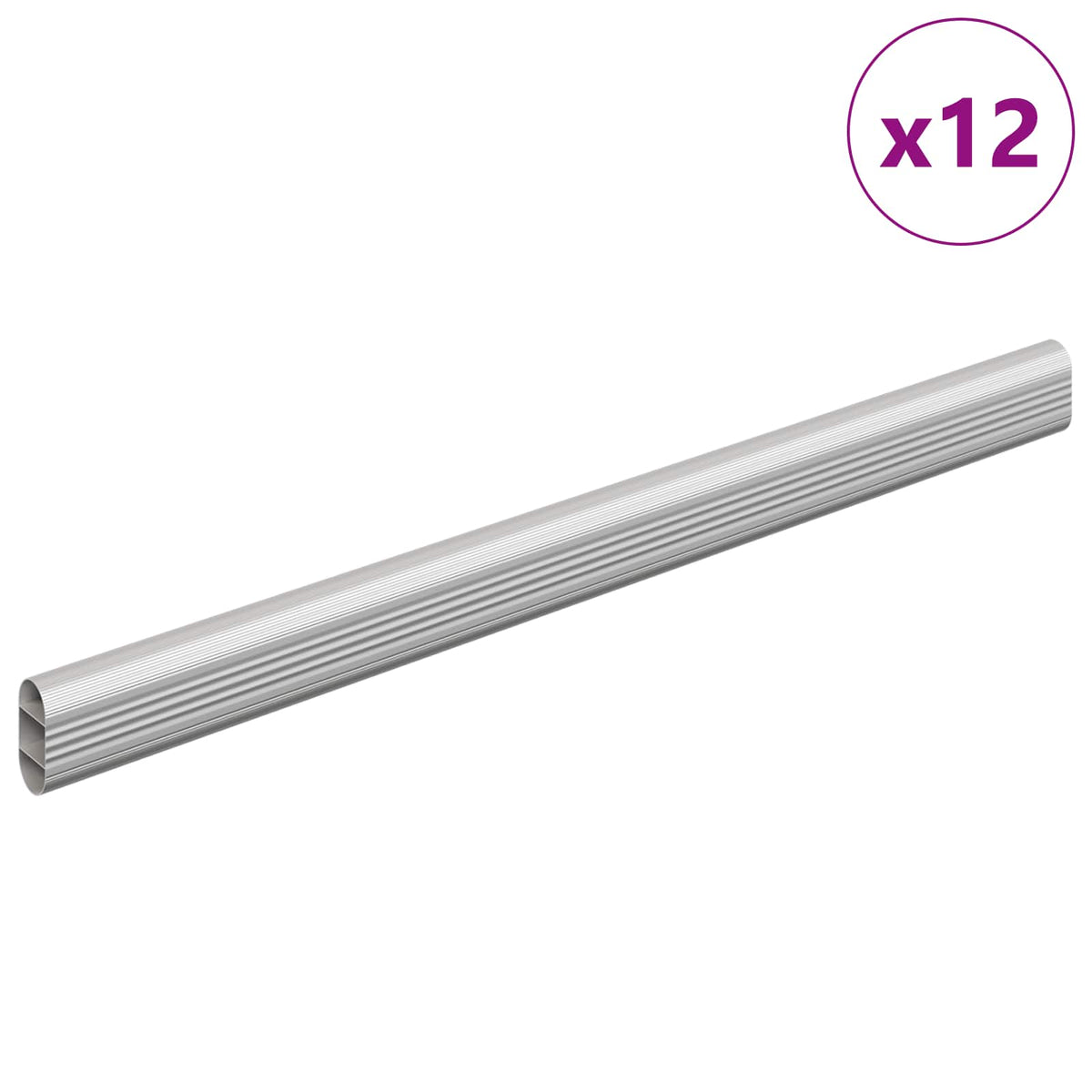 Skab Stang 12 stk. Sølv 371,5 x 15 x 29 mm Aluminiumlegering