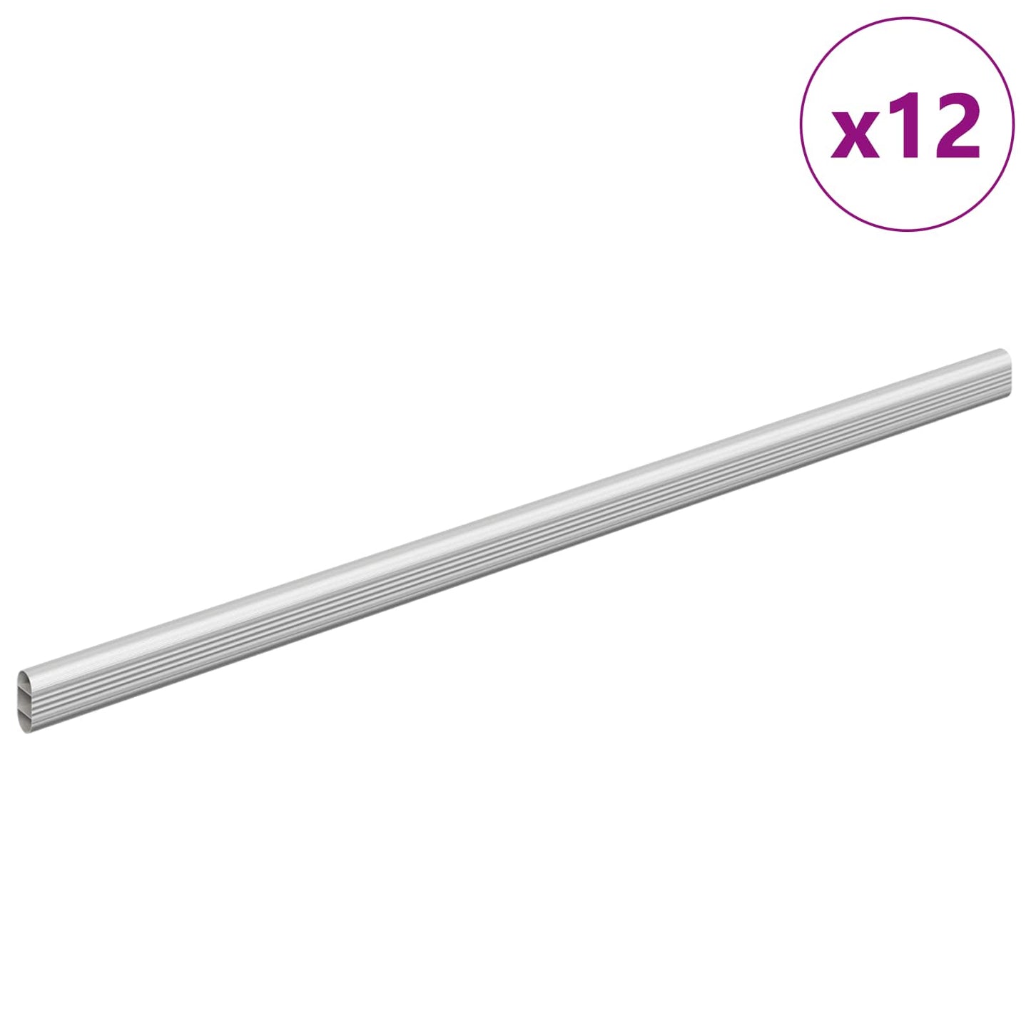 Skab Stang 12 stk. Sølv 472 x 15 x 29 mm Aluminiumlegering