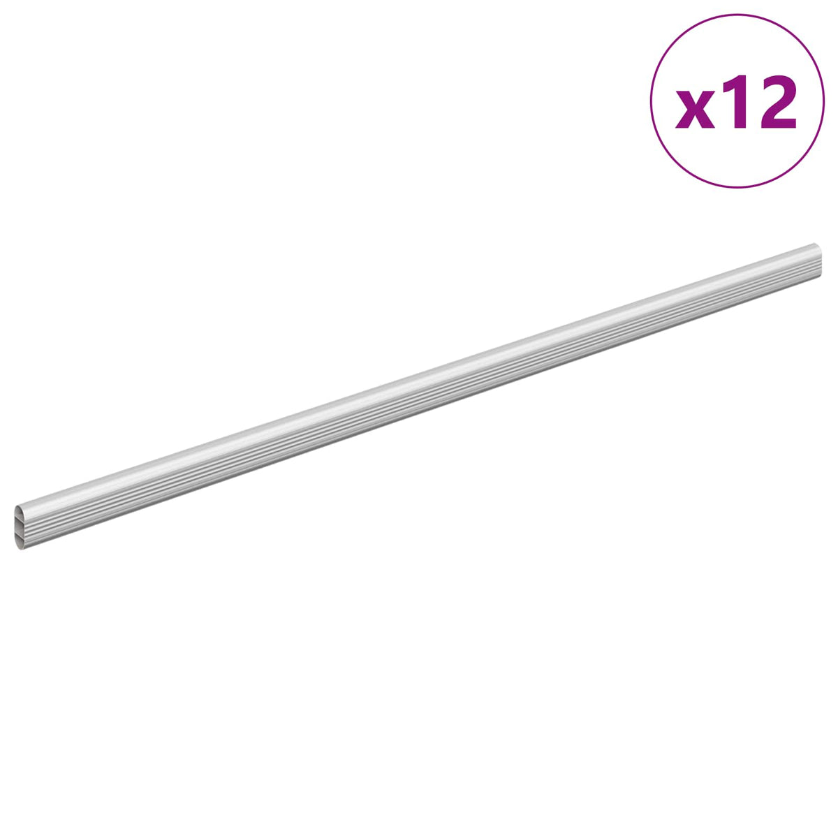 Skab Stang 12 stk. Sølv 664 x 15 x 29 mm Aluminiumlegering