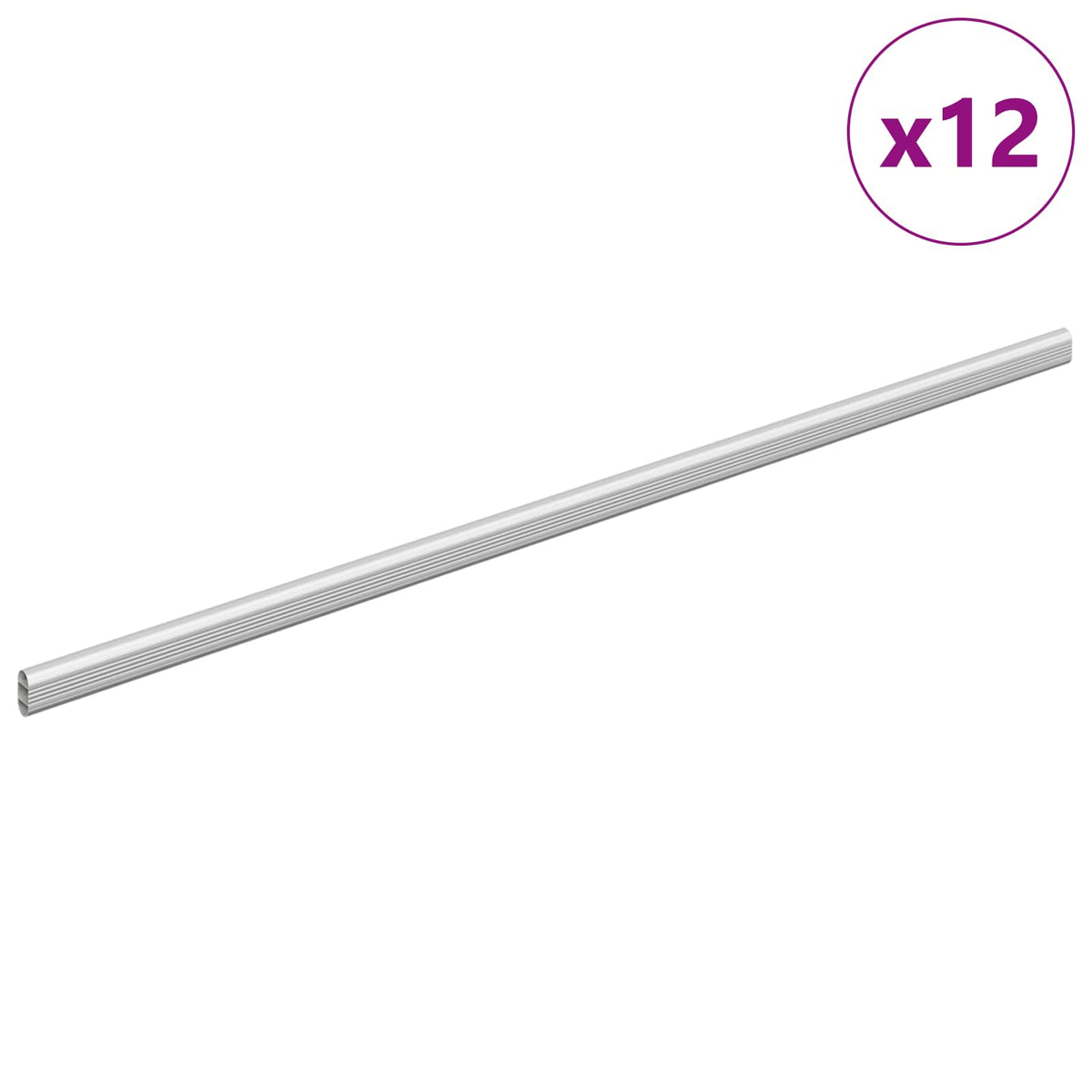 Skab Stang 12 stk. Sølv 864 x 15 x 29 mm Aluminiumlegering