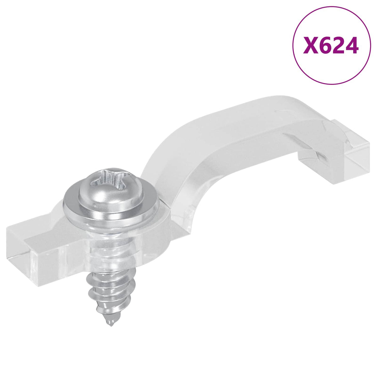LED Strip Clips 23,8 mm 12 stk. Transparent Plastik og Jern