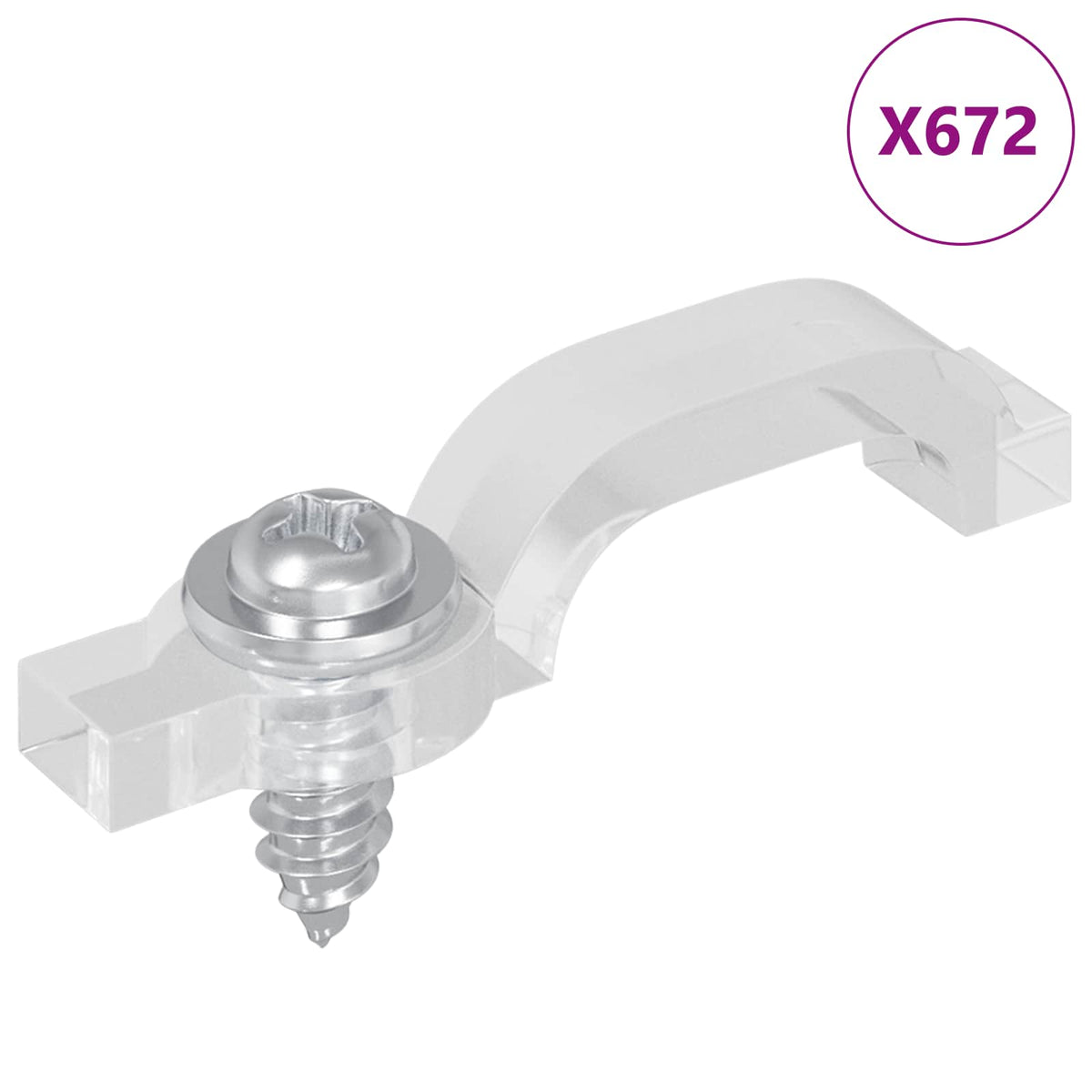 LED Strip Clips 23,8 mm 12 stk. Transparent Plastik og Jern
