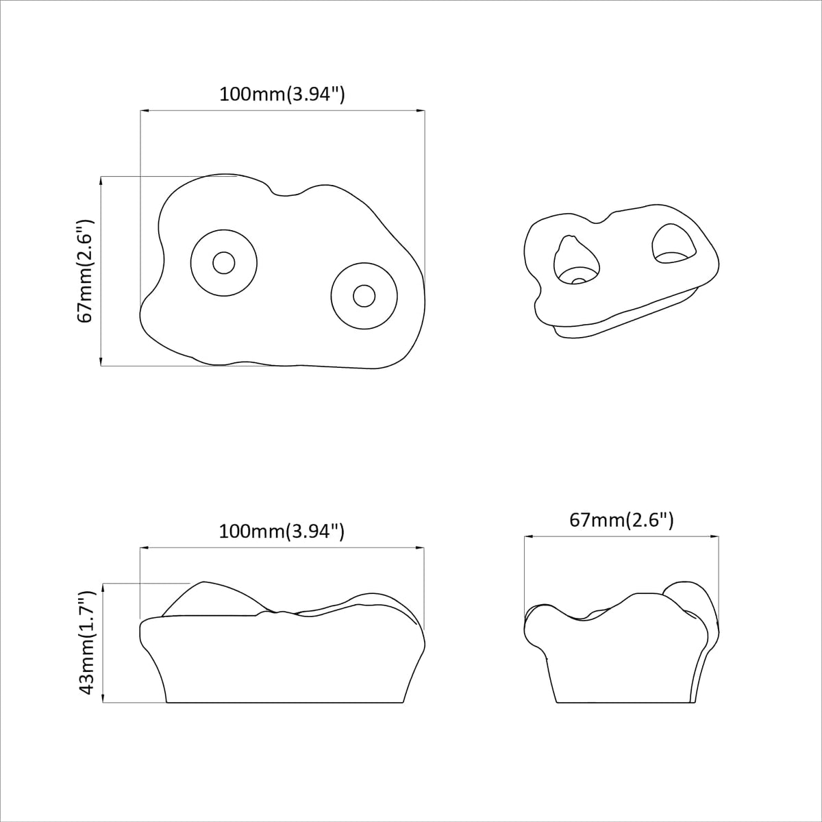 Klatgreb 12 stk. Rød 100 x 67 x 43 mm PP