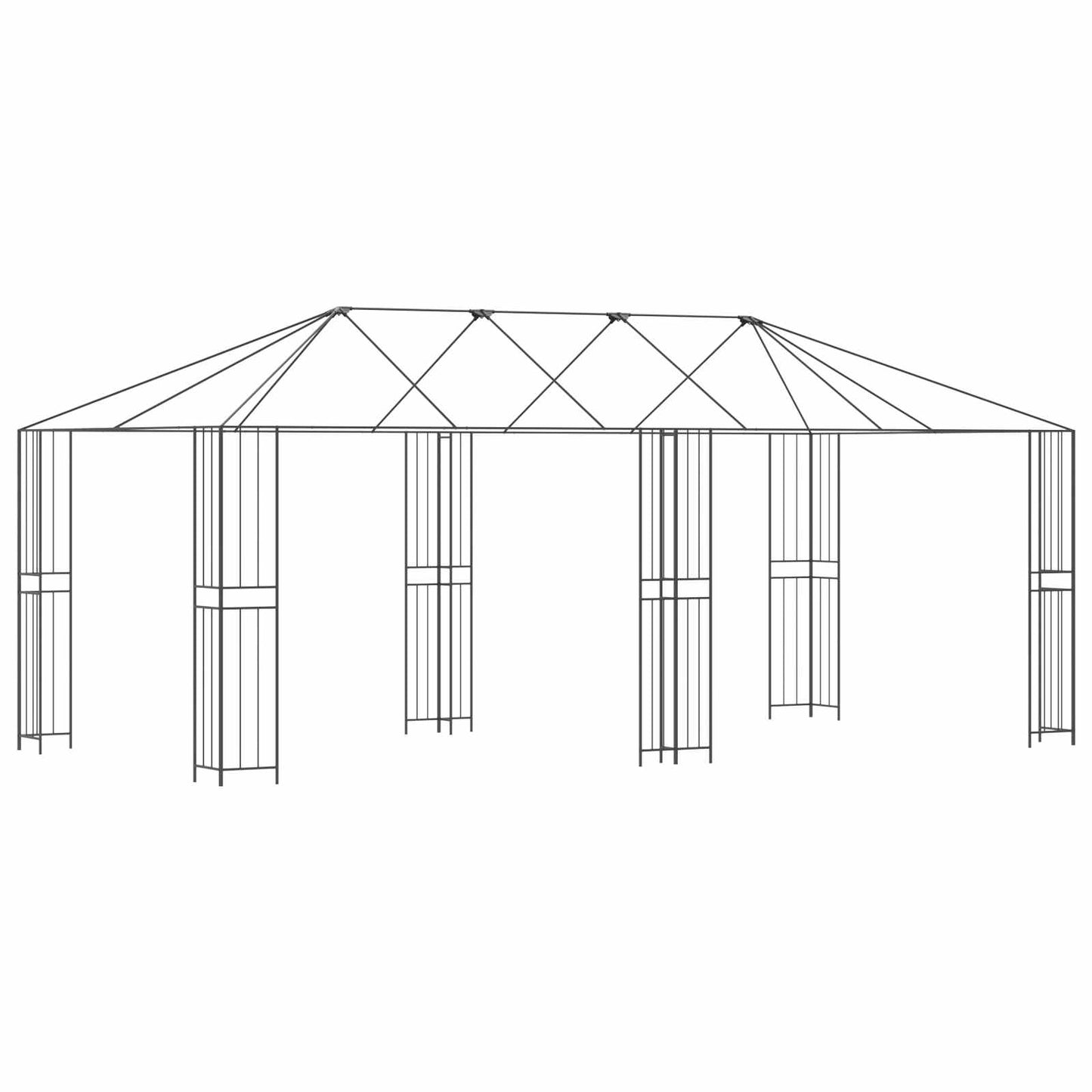 Gazebo ramme uden gazebo stof 6 x 3 m Sort Stål