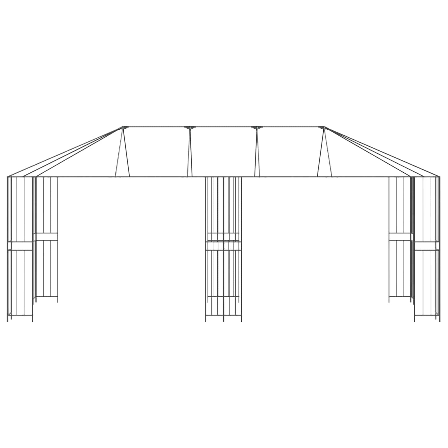 Gazebo ramme uden gazebo stof 6 x 3 m Sort Stål