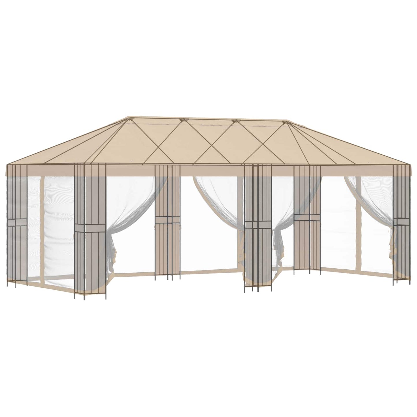 Gazebo ramme uden gazebo stof 6 x 3 m Sort Stål