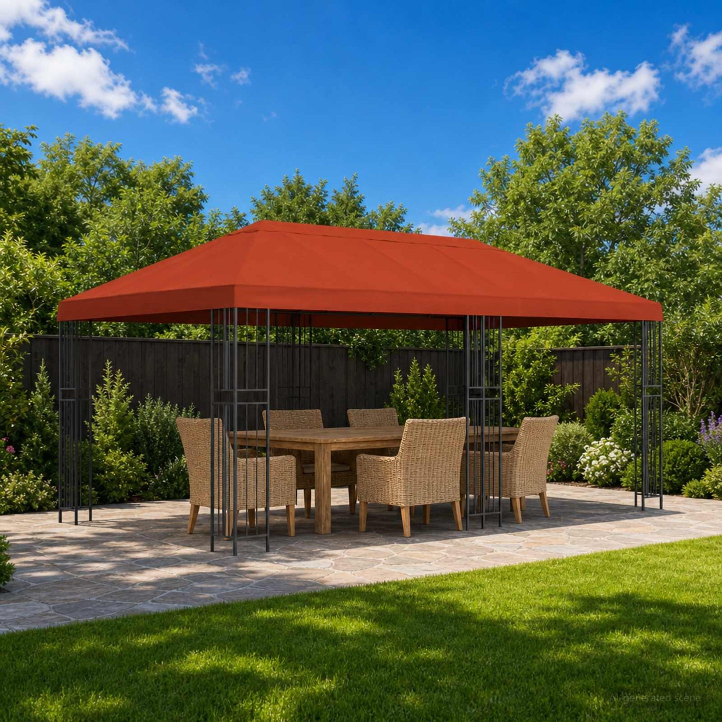 Have Gazebo 6 x 3 m Terrakotta Polyester og Stål 190 gsm