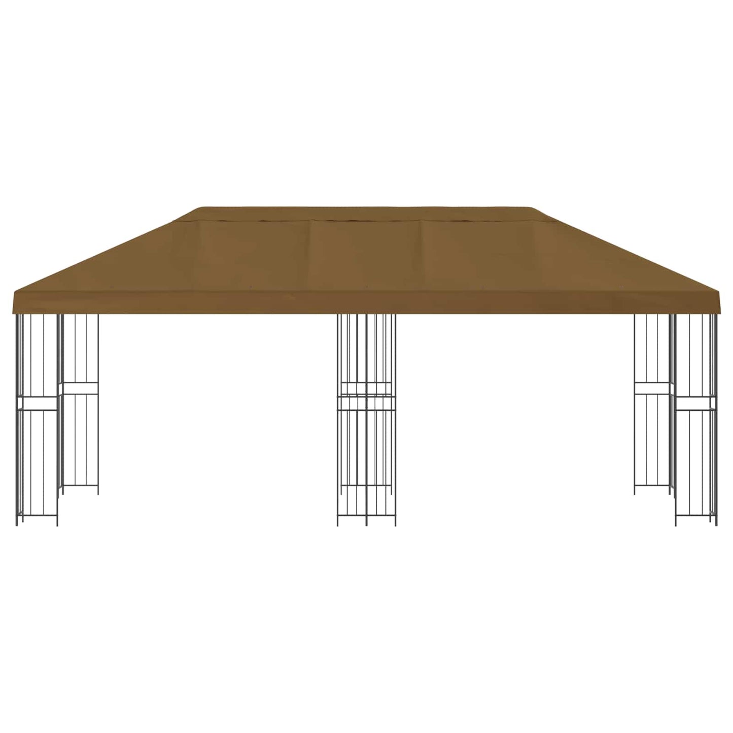 Have Gazebo 6 x 3 m Gråbrun Polyester og Stål 190 gsm