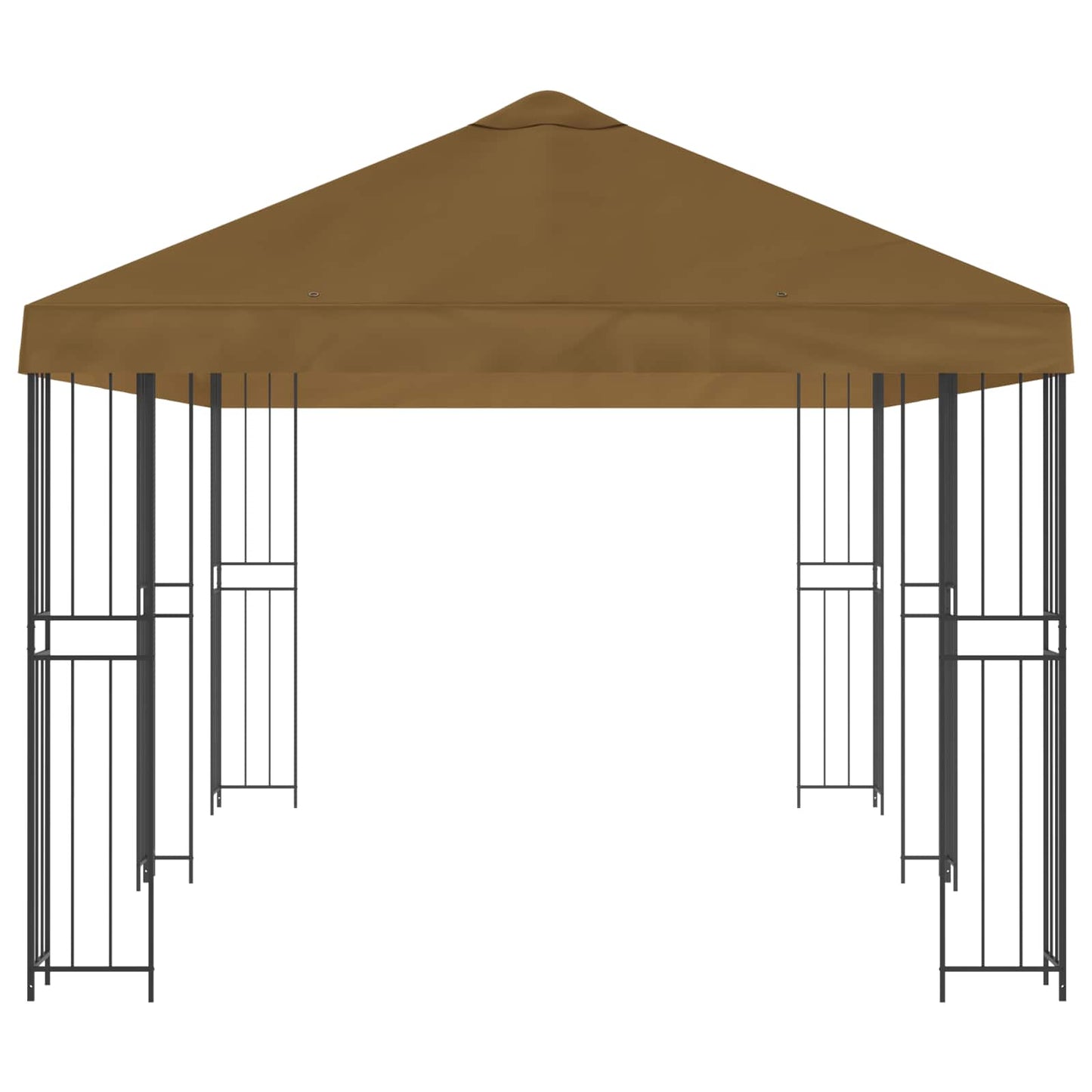 Have Gazebo 6 x 3 m Gråbrun Polyester og Stål 190 gsm