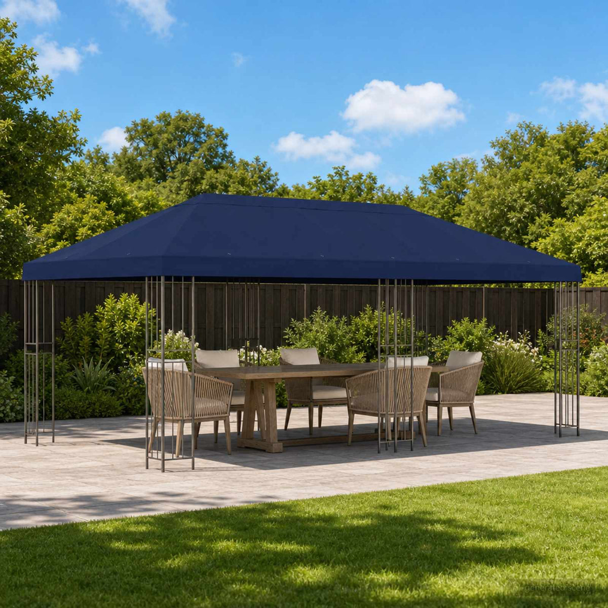 Have Gazebo 6 x 3 m Blå Polyester og Stål 190 gsm