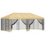Pavillon med sidetapper 6 x 3 m Cremefarvet Polyester og Stål