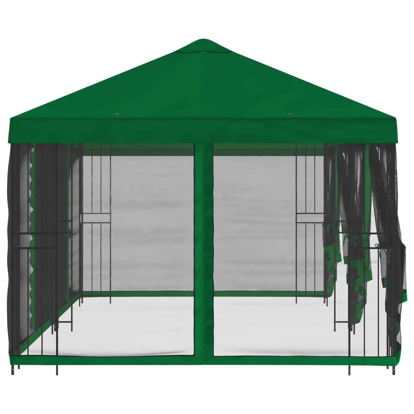 Pavillon med sidetapper 6 x 3 m Grøn Polyester og Stål 190 gsm