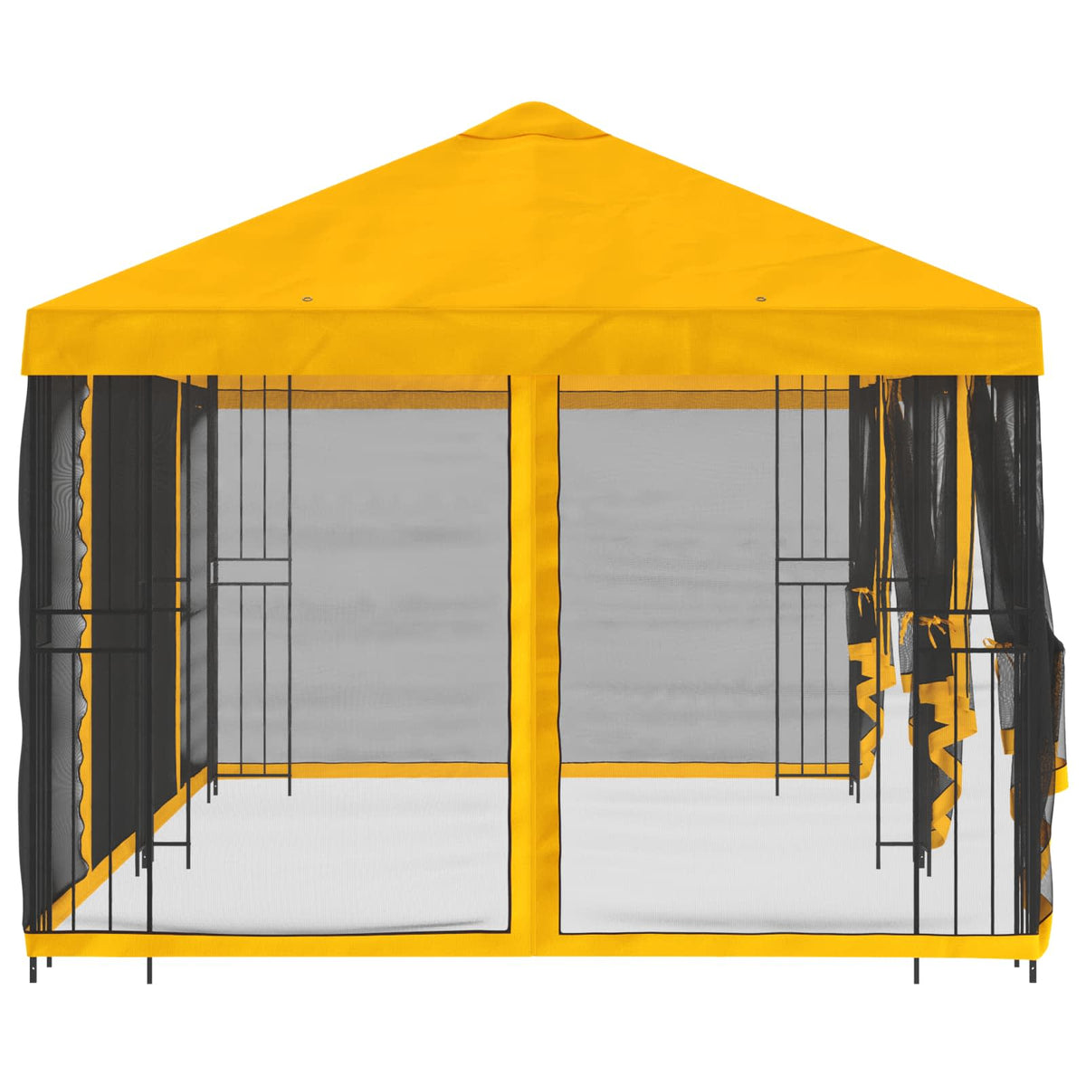 Pavillon med sidetapper 6 x 3 m Gul Polyester og Stål 190 gsm