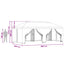 Pavillon med sidetapper 6 x 3 m Sort Polyester og Stål 190 gsm