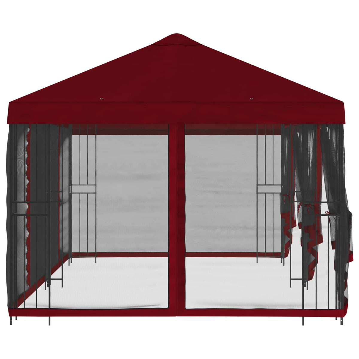Pavillon med sidetapper 6 x 3 m Bordeaux Polyester og Stål