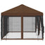Pavillon med sidetapper 6 x 3 m Brun Polyester og Stål 190 gsm