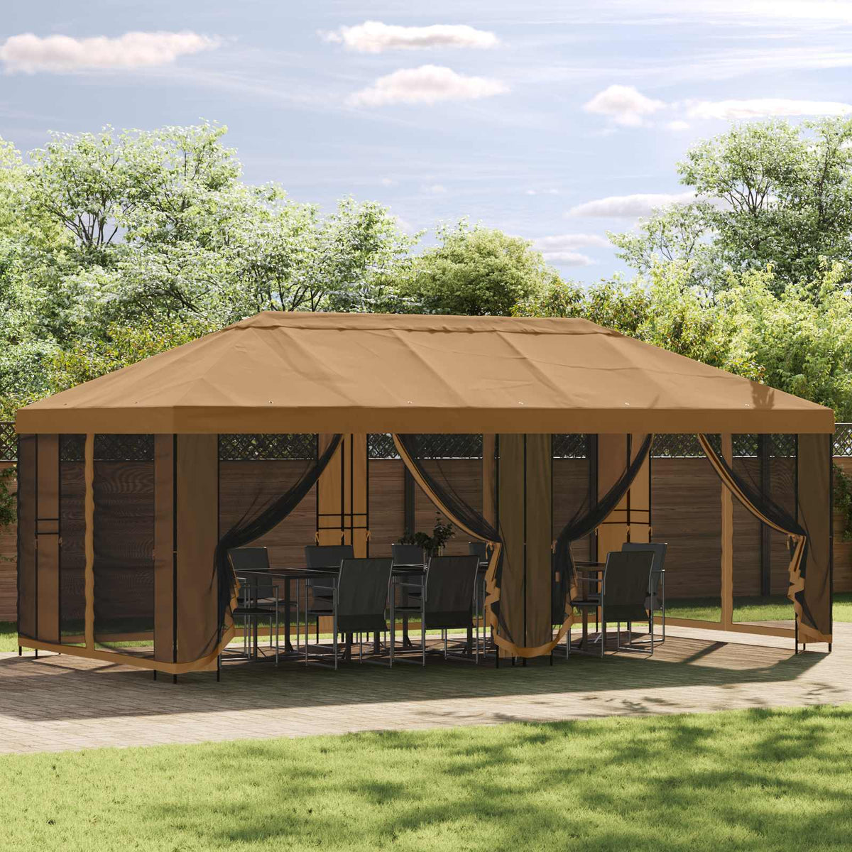 Gazebo ramme uden gazebo stof 6 x 3 m Sort Stål