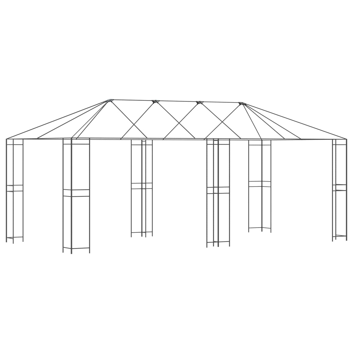 Gazebo ramme uden gazebo stof 6 x 3 m Sort Stål