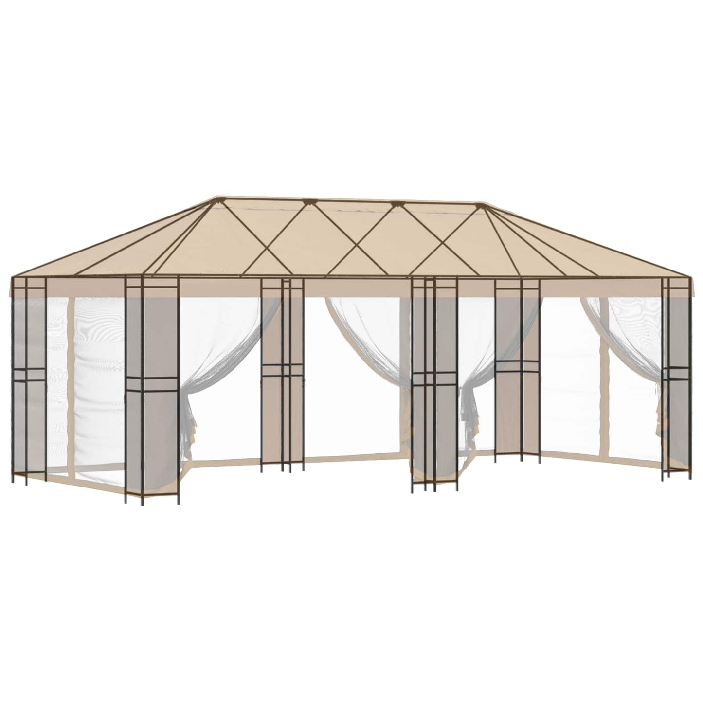 Gazebo ramme uden gazebo stof 6 x 3 m Sort Stål