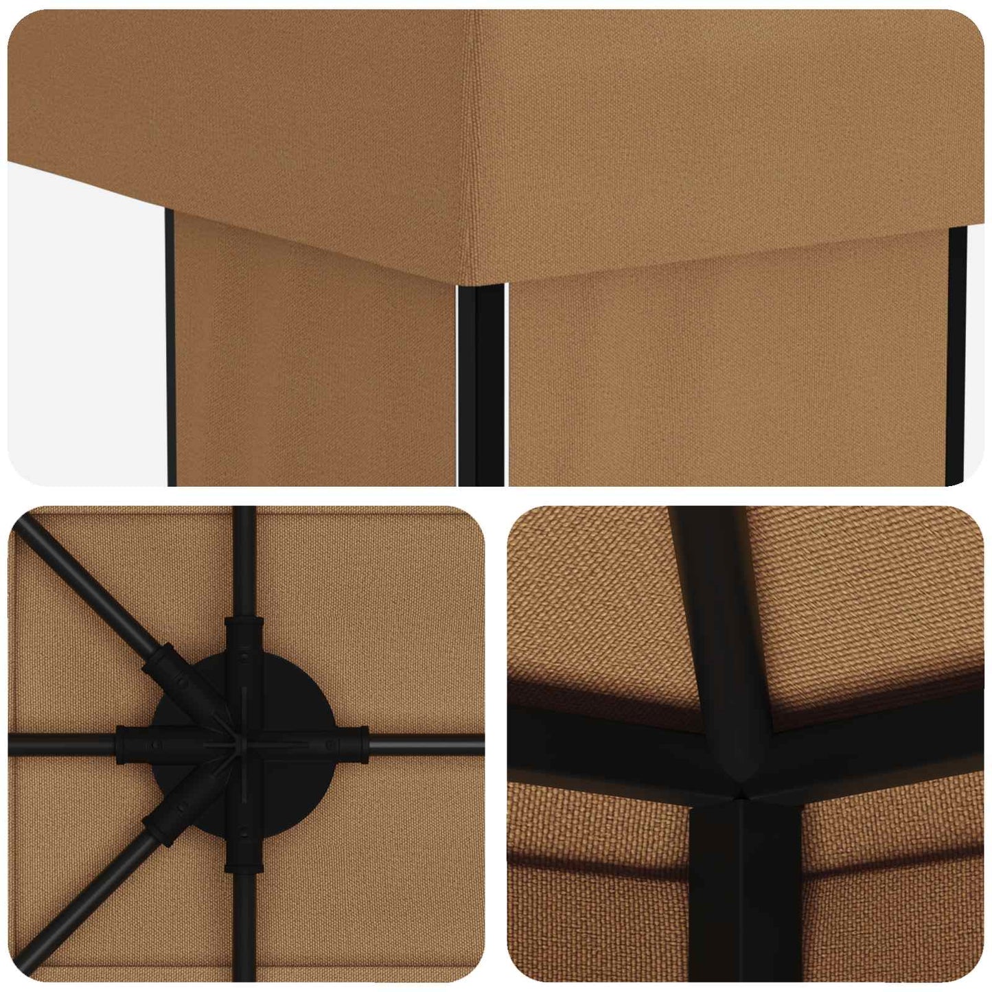 Have Gazebo 6 x 3 m Beige Polyester og Stål 190 gsm