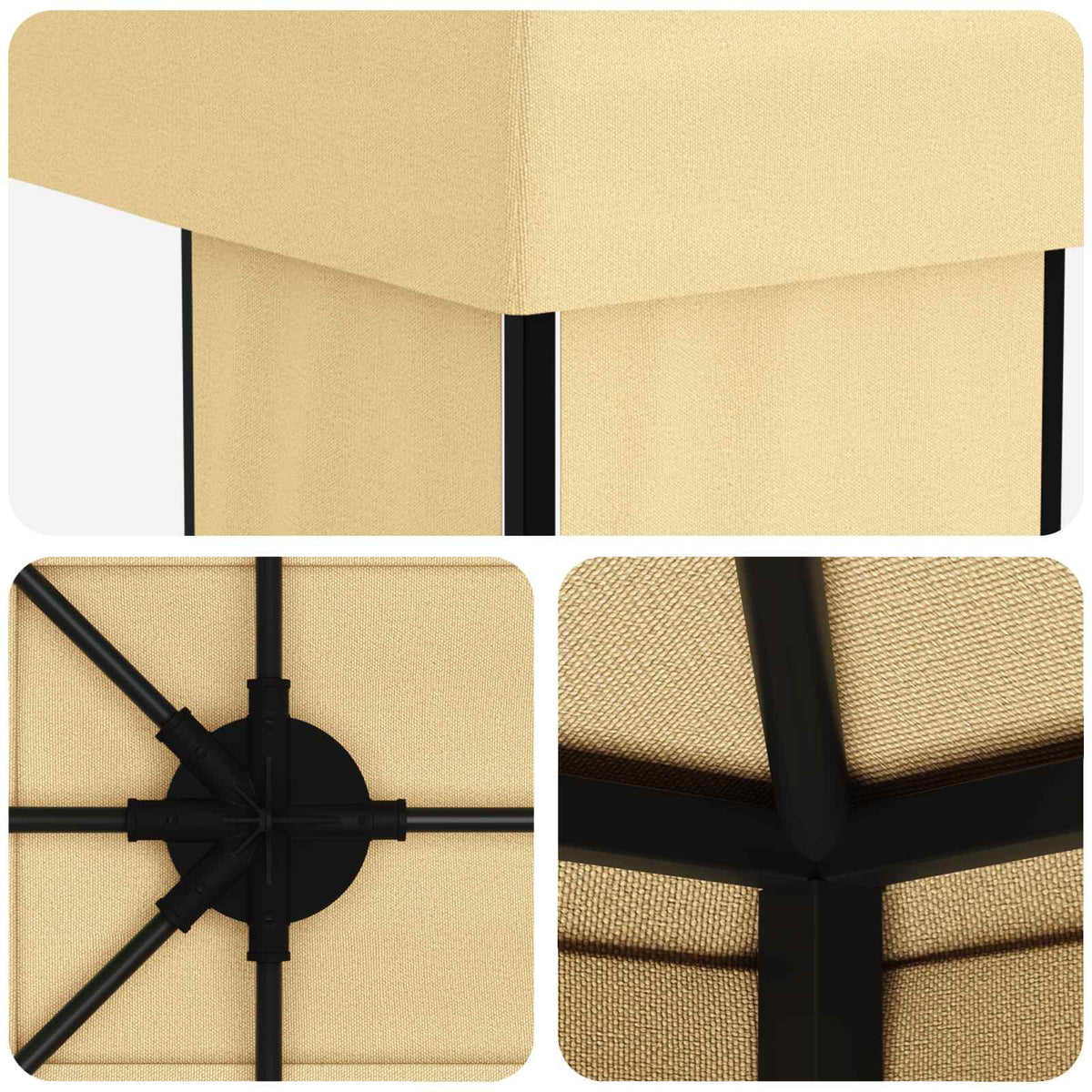 Have Gazebo 6 x 3 m Cremefarvet Polyester og Stål 190 gsm